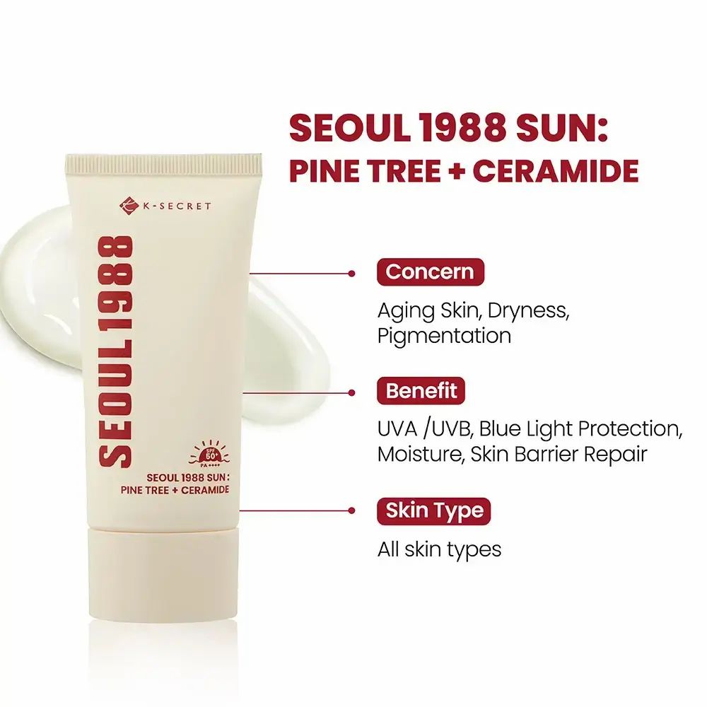K-SECRET Seoul 1988 Sun Pine Tree + Ceramide SPF 50 Gesichtscreme
