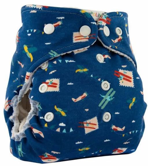Popolini Snap2Fit Onesize-Überhose Dark Blue Planes 1 St