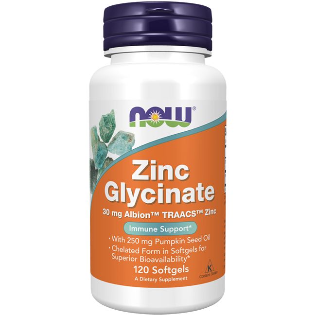 Now Foods Zinkglycinat 30 mg 120 Pc