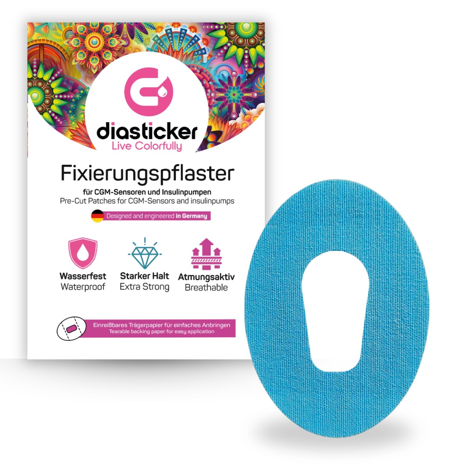 Diasticker® Dexcom G6 Fixierpflaster "Hellblau"