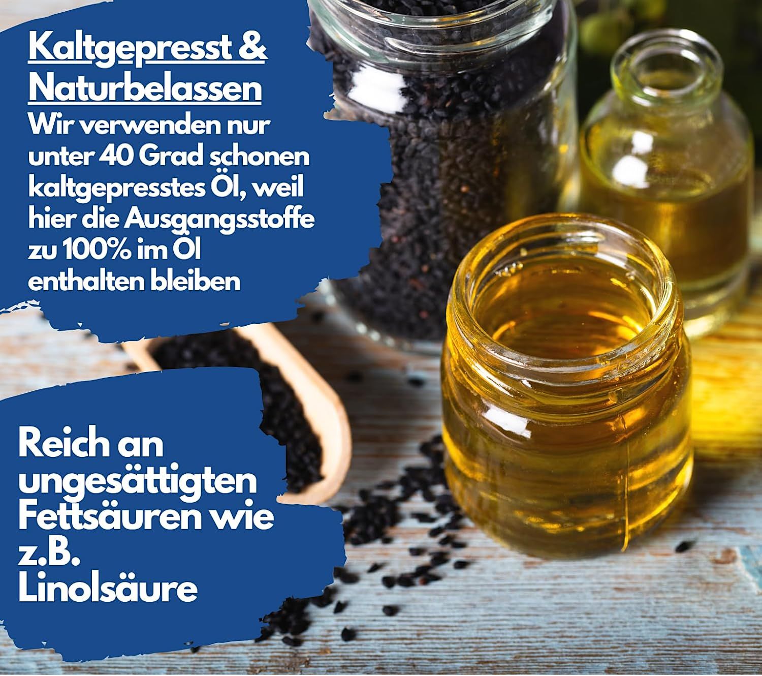 Flasche EXVital Schwarzkümmelöl, 400 Softgel Kapseln, kein Magnesiumstearat & ohne Zusätze.