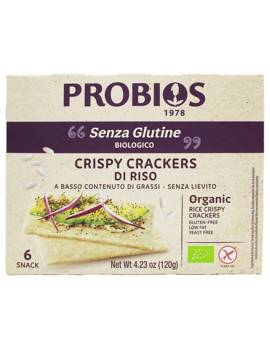 CRISPY CRACKERS 100% RISO  - Probios