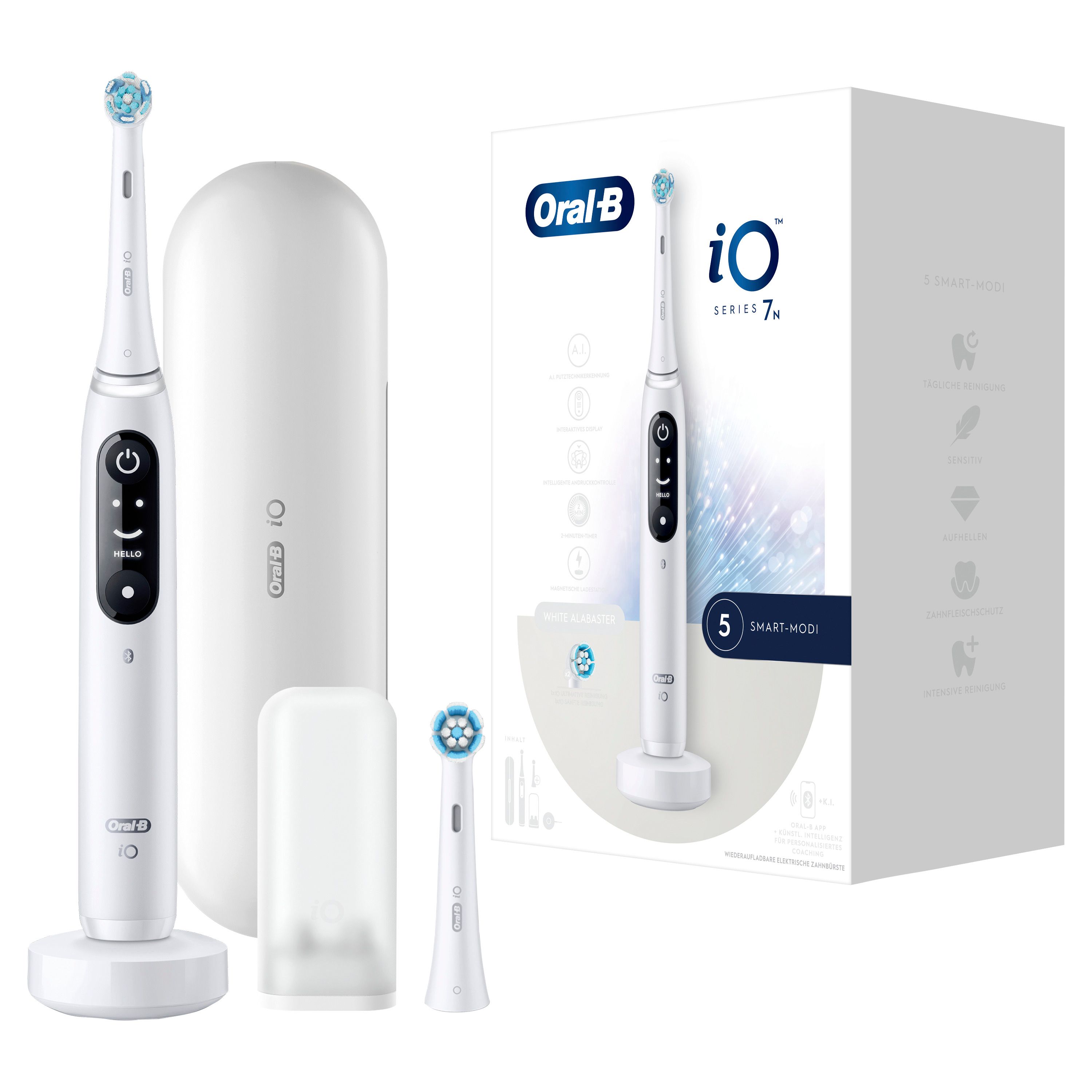 Oral-B - Elektrische Zahnbürste "iO Series 7 + Reiseetui" in White Alabaster