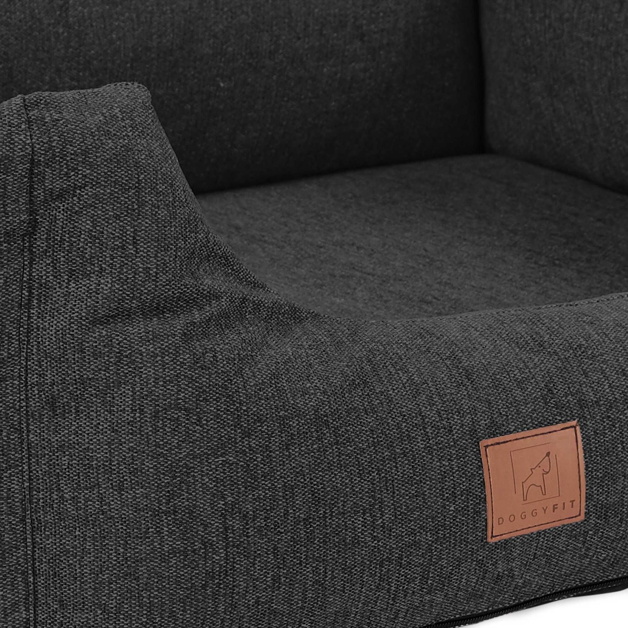 orthopädisches Hundebett "Tessa", Easy Clean-Webstoff, Farbe Dunkelgrau 120 x 90