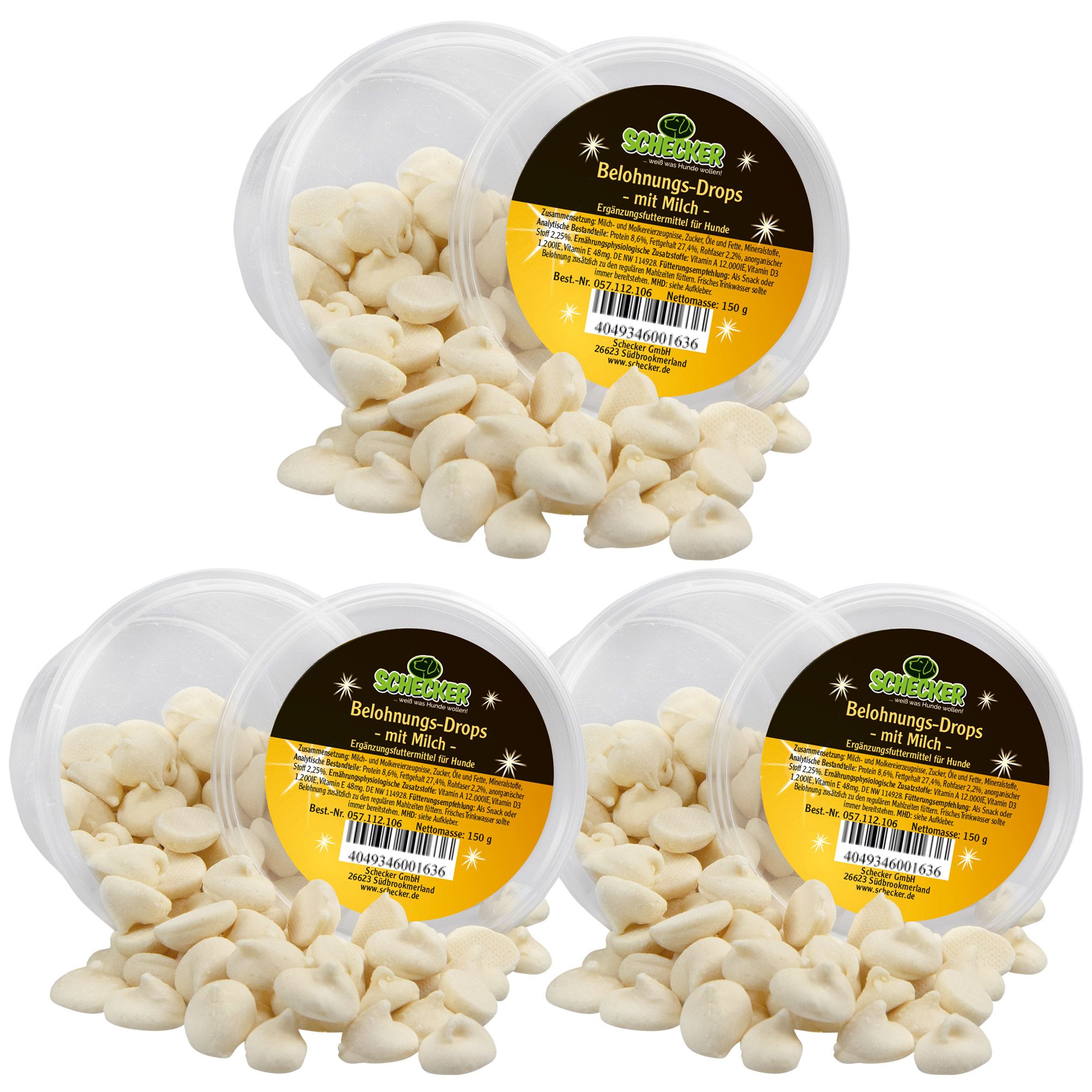 Schecker Hundepralinen -- Milch -- Leckerlis - Belohnungsdrops - Hundesnacks