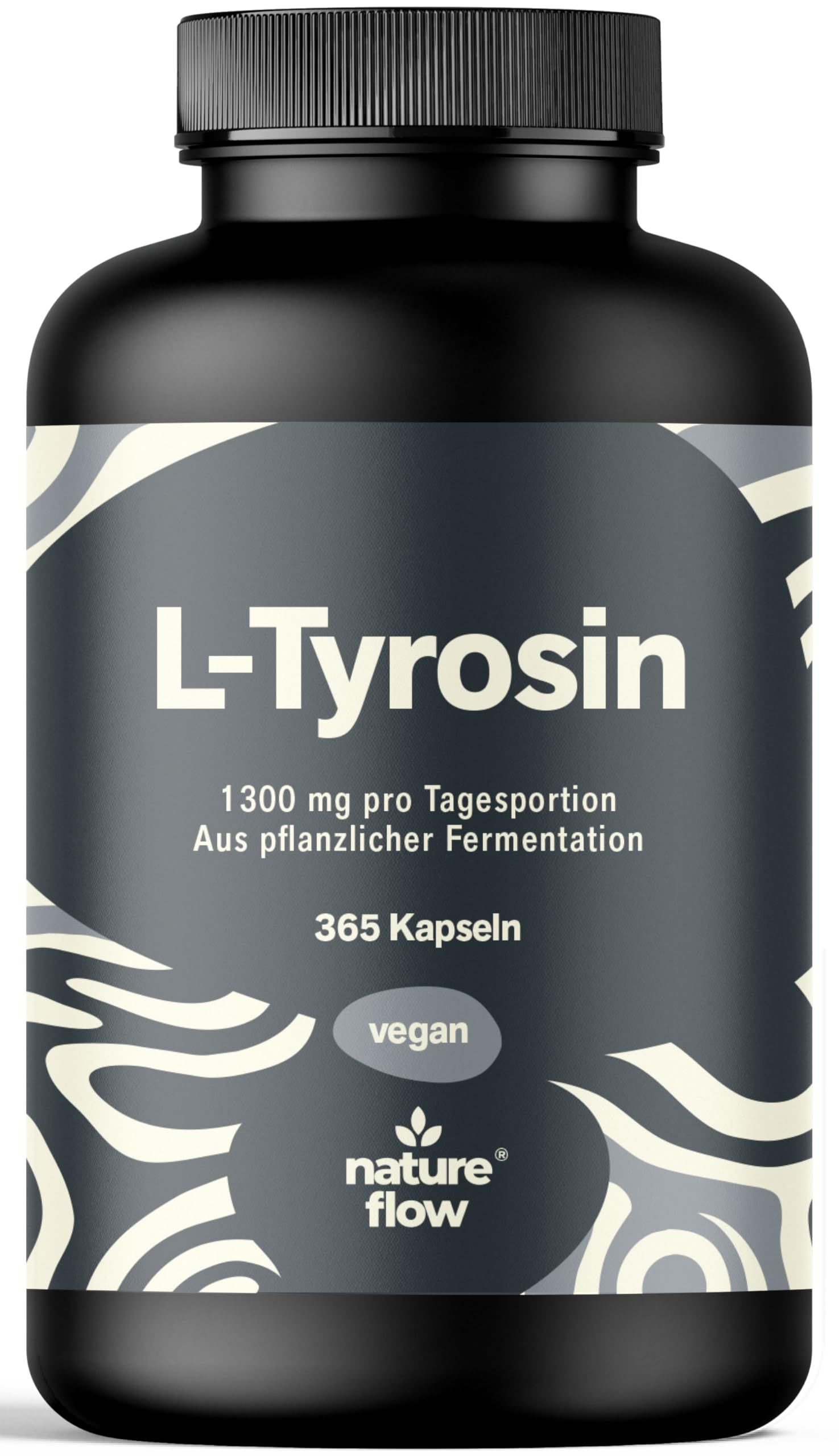 L-Tyrosin Hochdosiert - 365 Kapseln 1300 mg pro Tag Nature Flow® 303 g