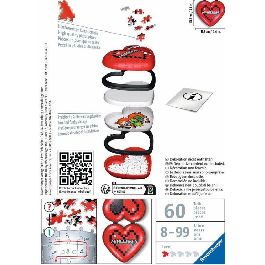 ravensburger 3D-Puzzle Herz von Minecraft 54 Teile