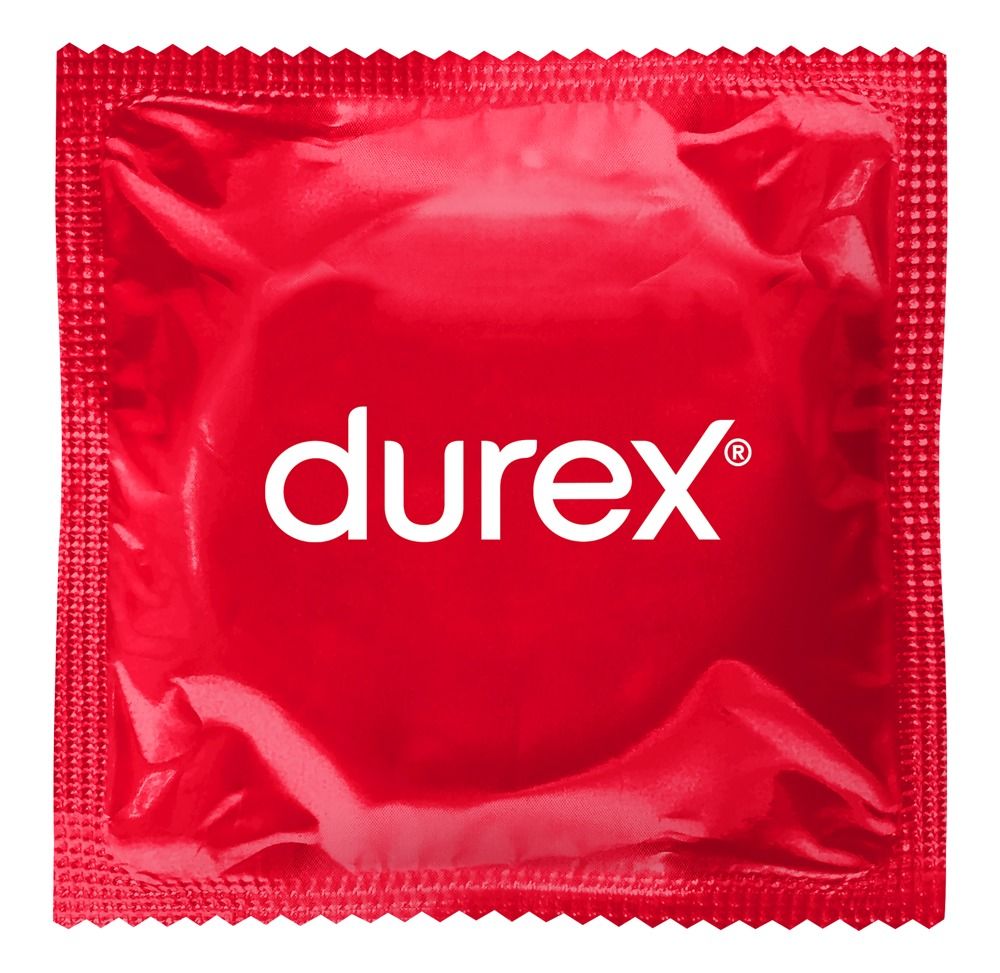 Rückseite der Durex Gefühlsecht Classic Kondom-Packung mit CE-Kennzeichnung.