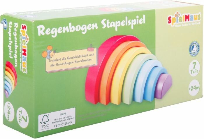 Spielmaus Holz SMH Regenbogen Stapelspiel (40806687)