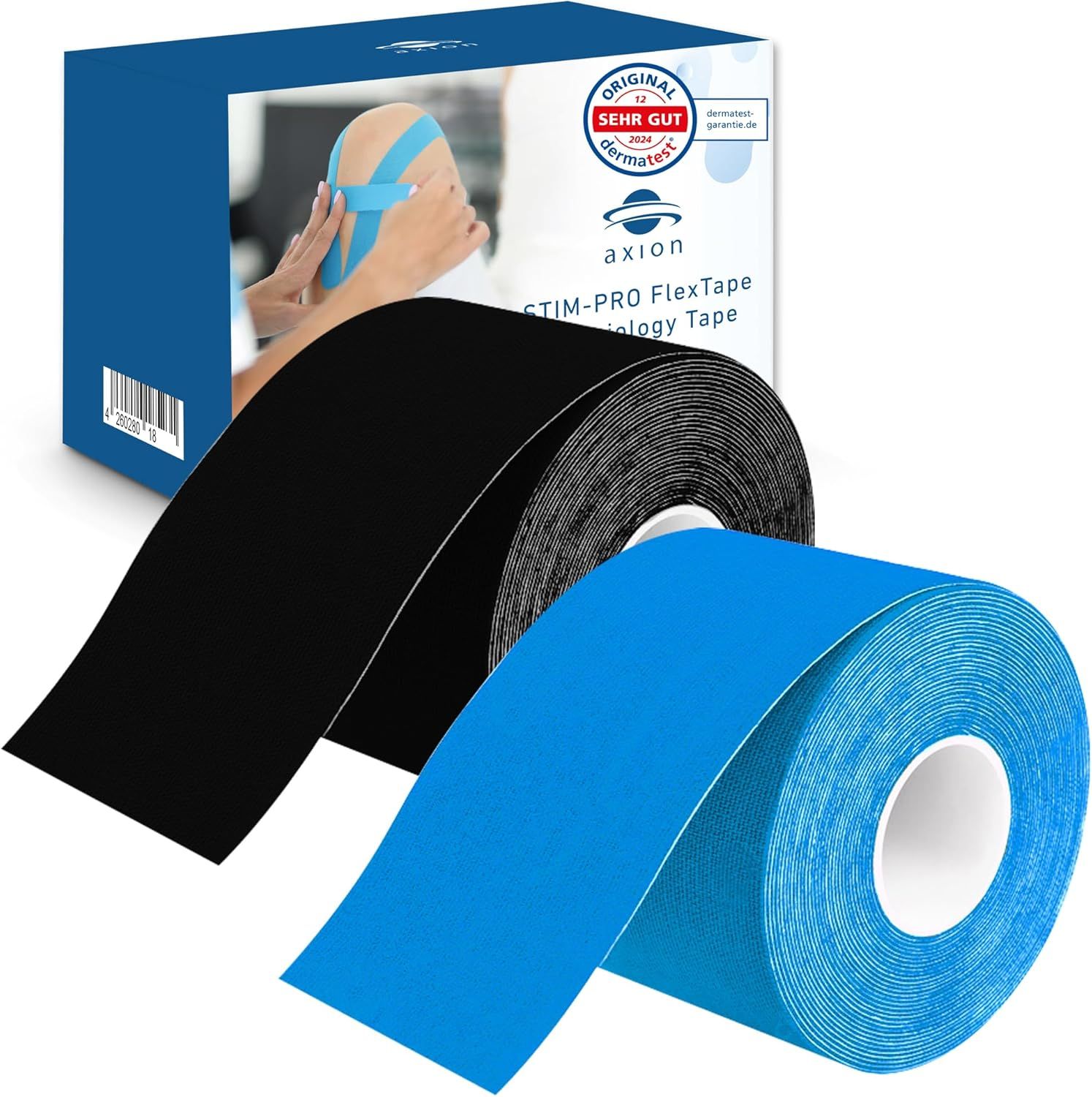 axion® Kinesiologie Tape schwarz - blau Kinesiotape 2 St Bandage(s)