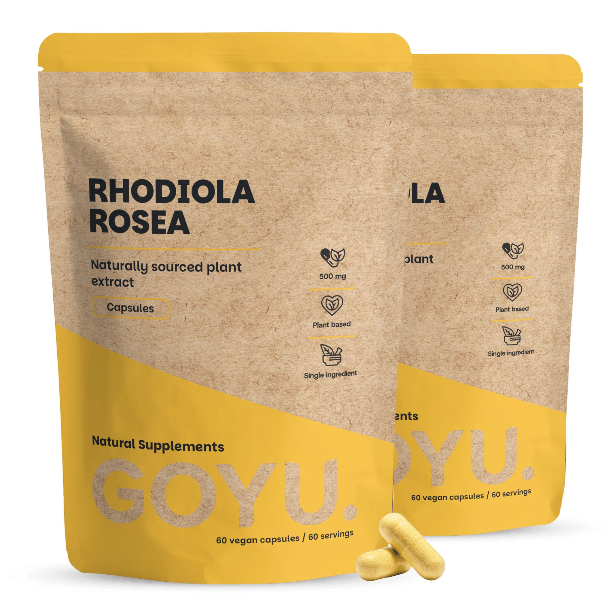 GOYU® – Rhodiola Rosea Capsules 500 mg Combipack 120