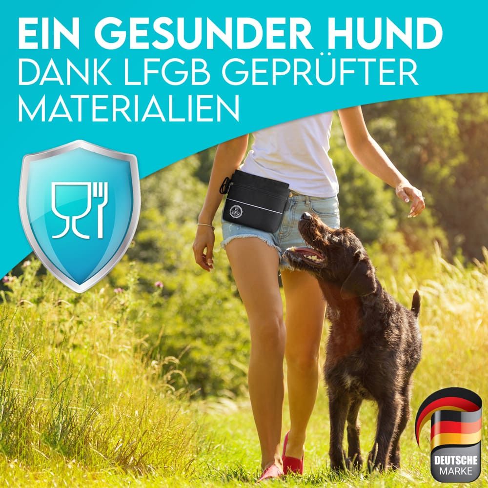HUND IST KÖNIG® Leckerlietasche für Hunde mit Einhand-Magnet-Verschluss für Gassi & Hundetraining