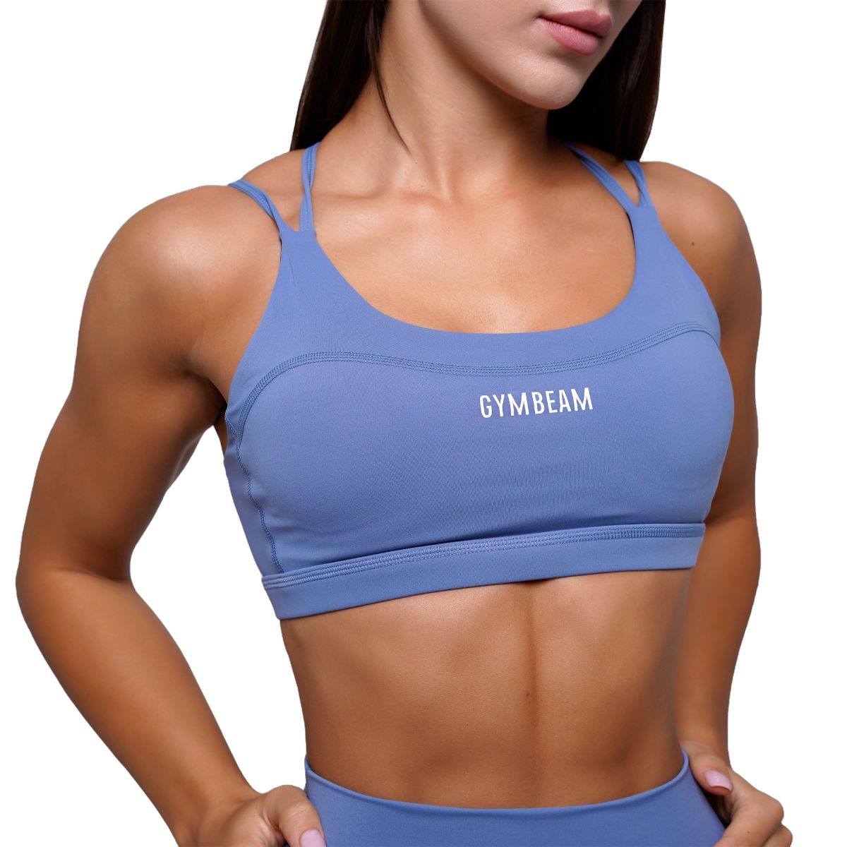 GymBeam Sport-BH Damen FIT mit gekreuzten Trägern in Steel Blue