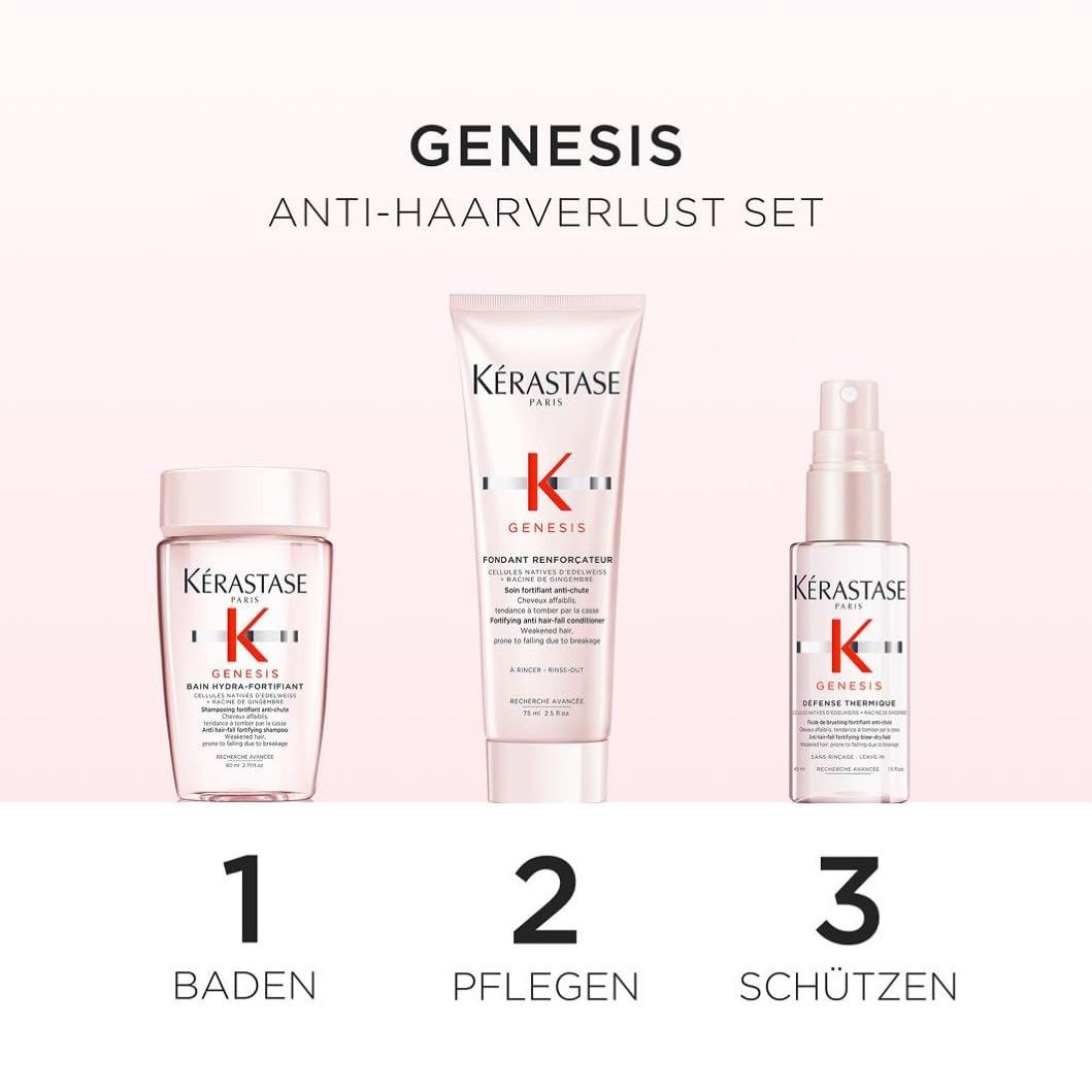 Kérastase, Genesis, Pflegeroutine mit Shampoo, Haarspülung & Hitzeschutzspray, Probierset