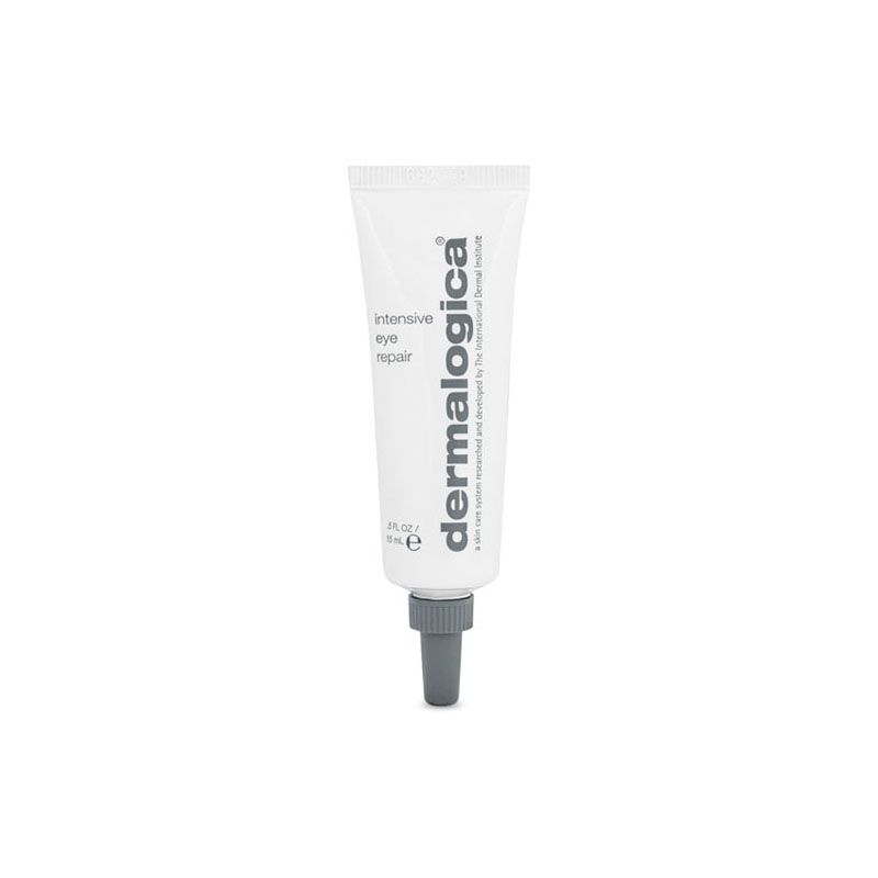 Weiße Tube mit grauer Kappe. Aufschrift: "dermalogica intensive eye repair".