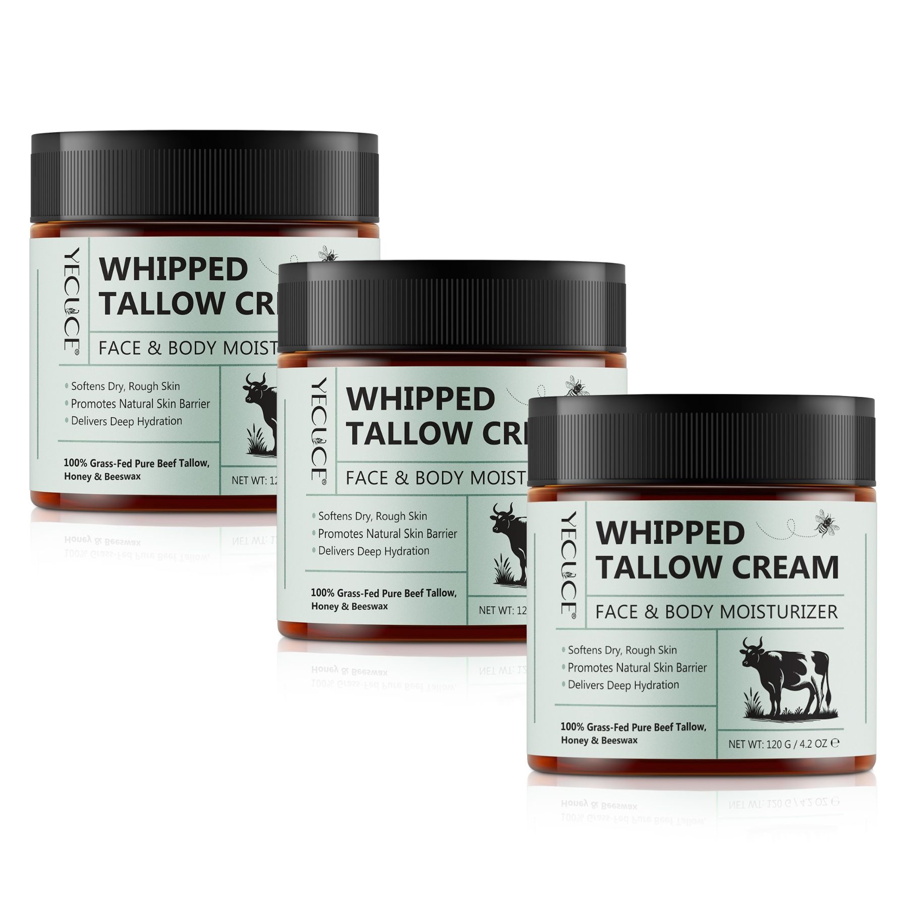 P-Beauty Whipped Beef Tallow Hautpflegecreme mit Rindertalg Honig