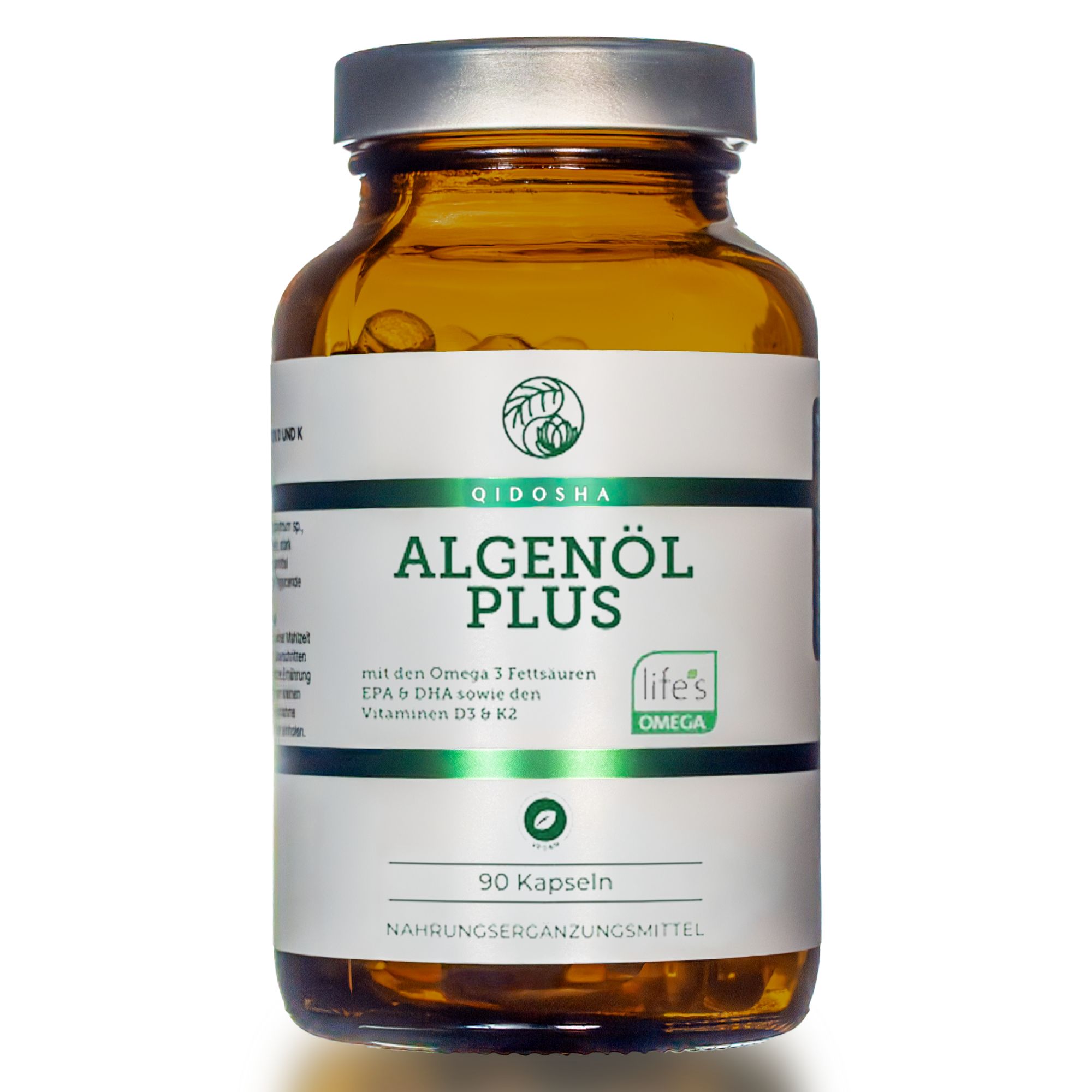 QIDOSHA Algenöl Plus: Omega 3 Fettsäuren aus veganer Quelle plus die Vitamine D & K
