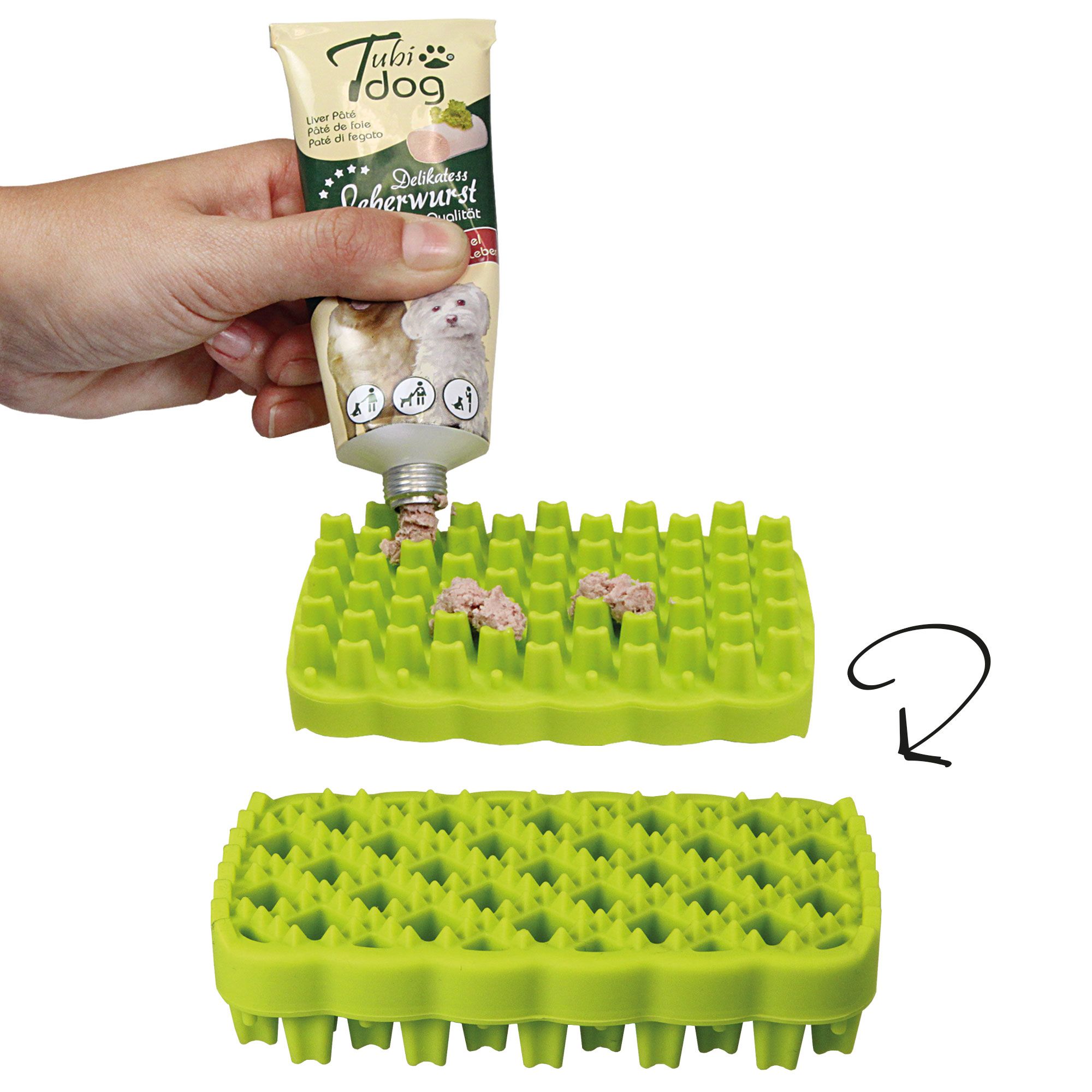 Leckmatte - plus 1x Tubidog Delikatess - Leberwurst für den Hund