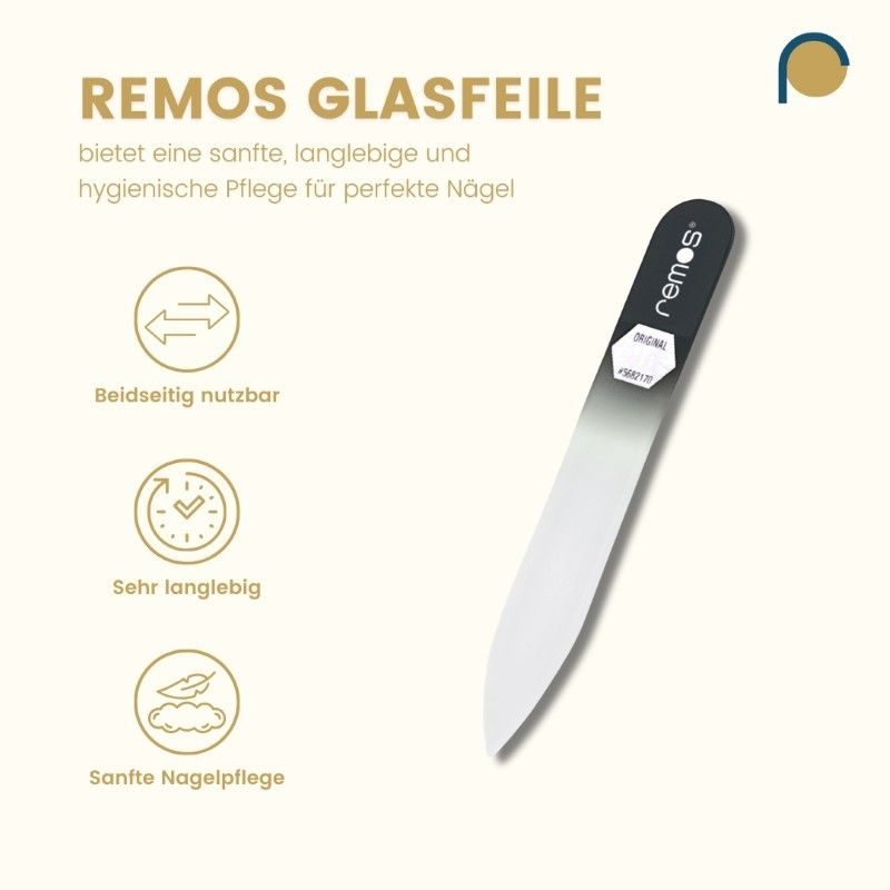 REMOS Glasnagelfeile, 8 cm, beidseitig
