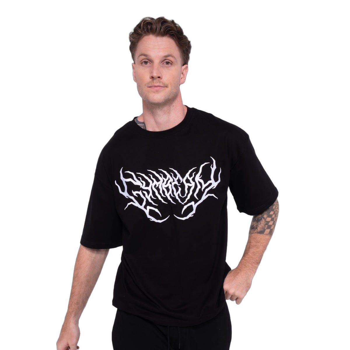 GymBeam T-Shirt Herren Oversized Kurzarm in Schwarz Thorn 1 St