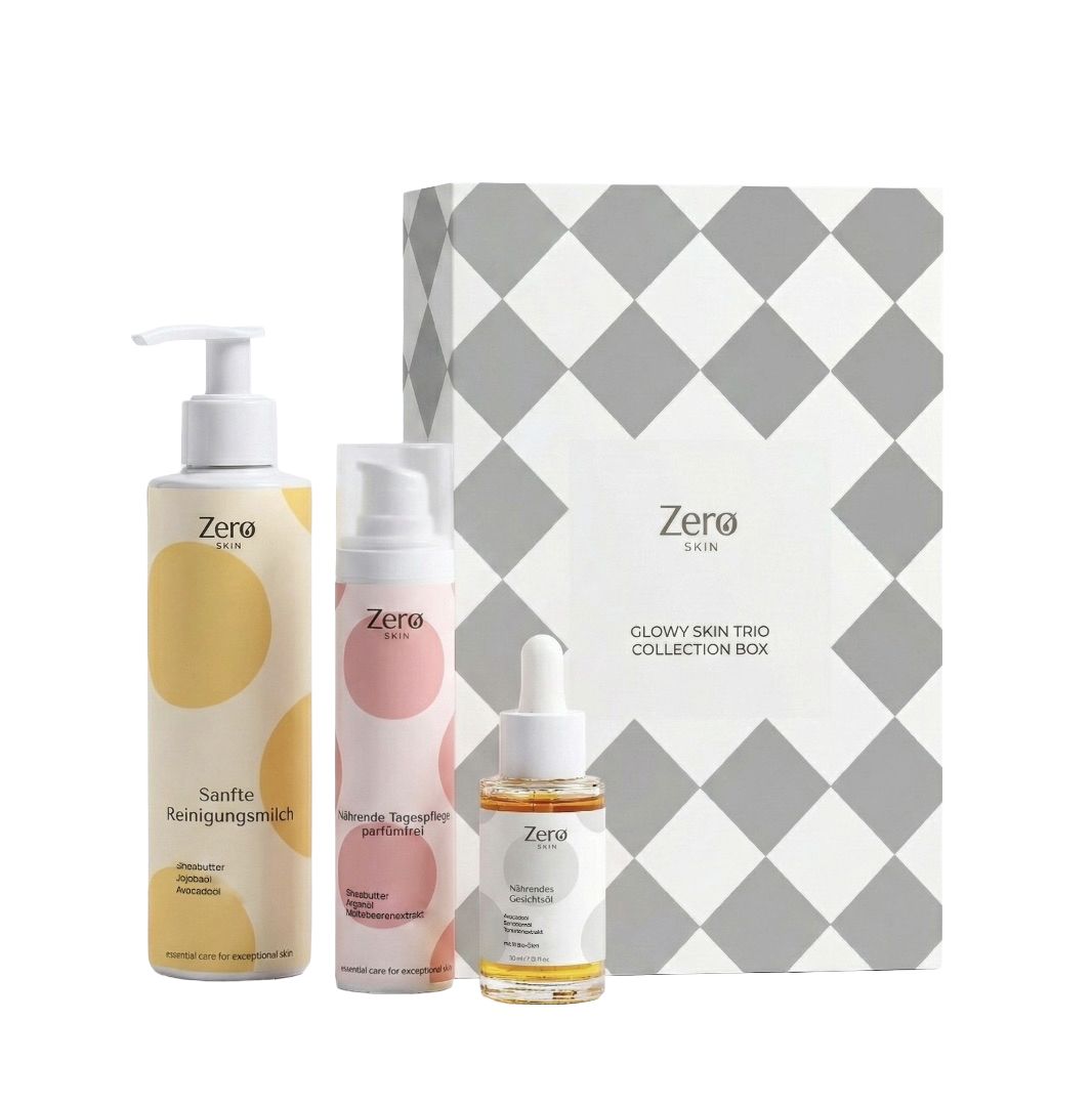 Zero Skin Glowy Skin Trio Collection Box, reinigend und nährend für strahlende Haut