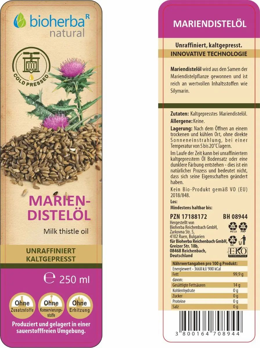Bioherba Mariendistelöl - kaltgepresst  unraffiniert