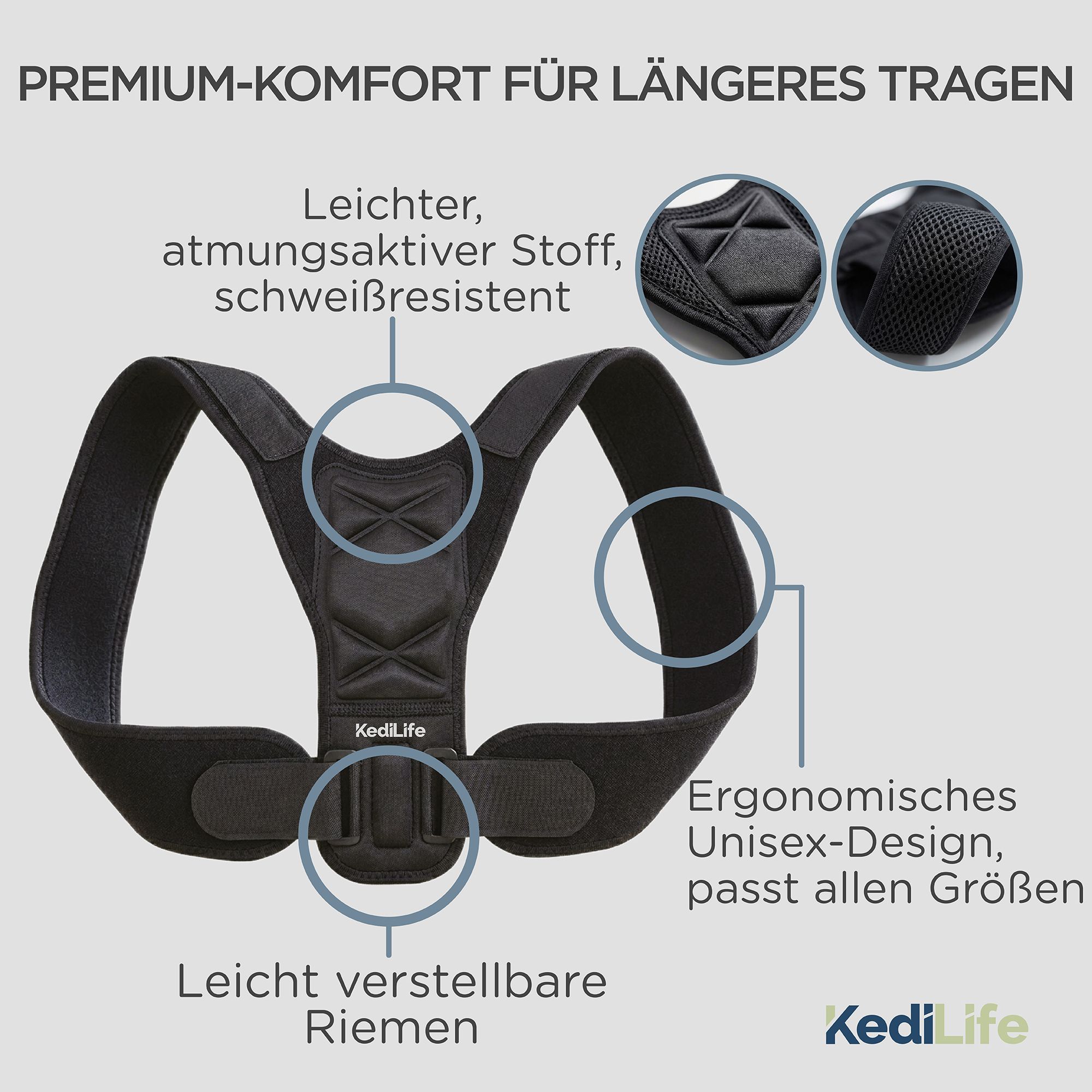 KediLife Rückenstützgürtel zur Haltungskorrektur