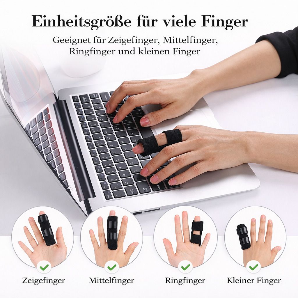 Fingerschiene verstellbar mit Aluminiumstütze, atmungsaktiv, für Alltag & Arbeit