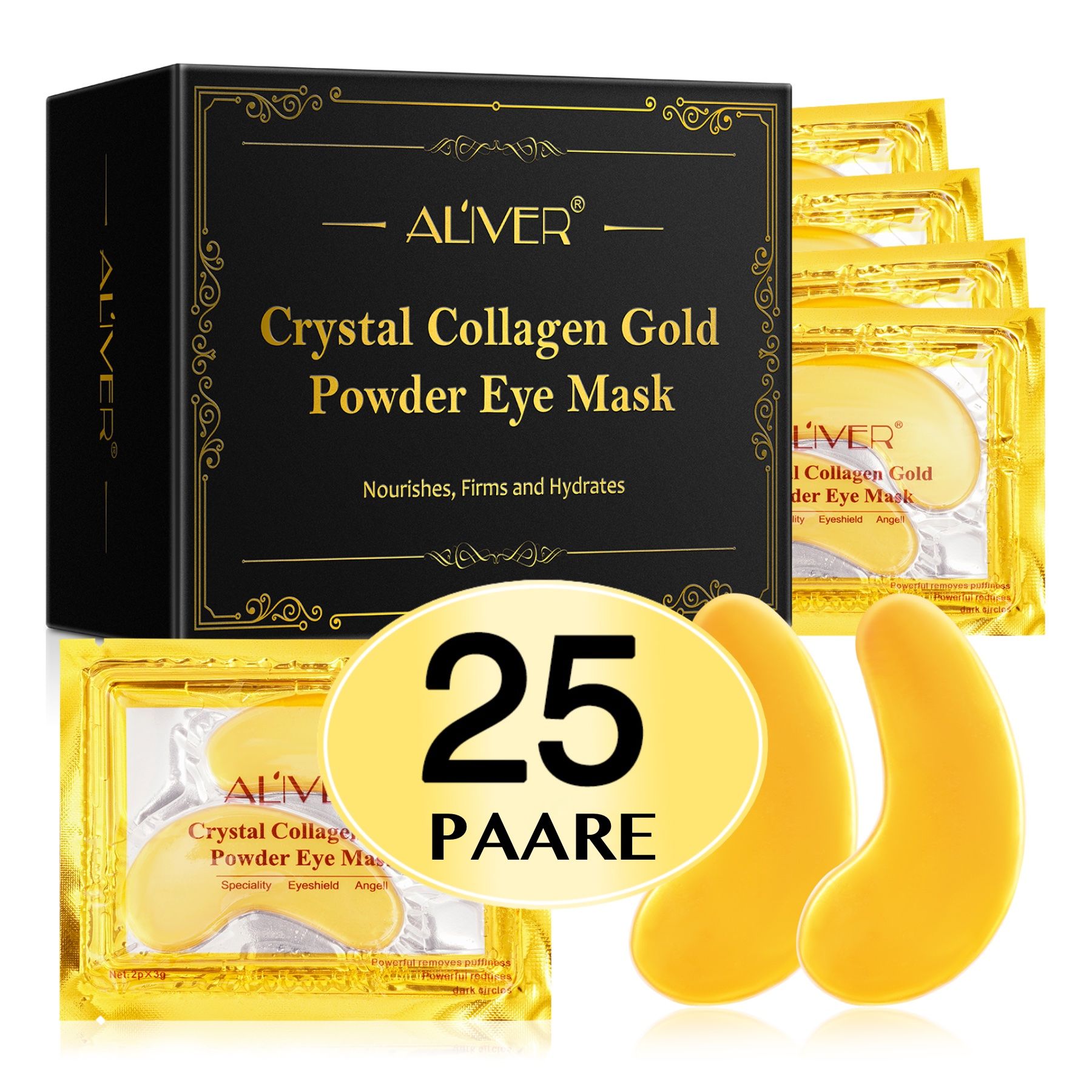 ALIVER Augenpads Crystal Collagen Gold Eye Mask Anti Aging