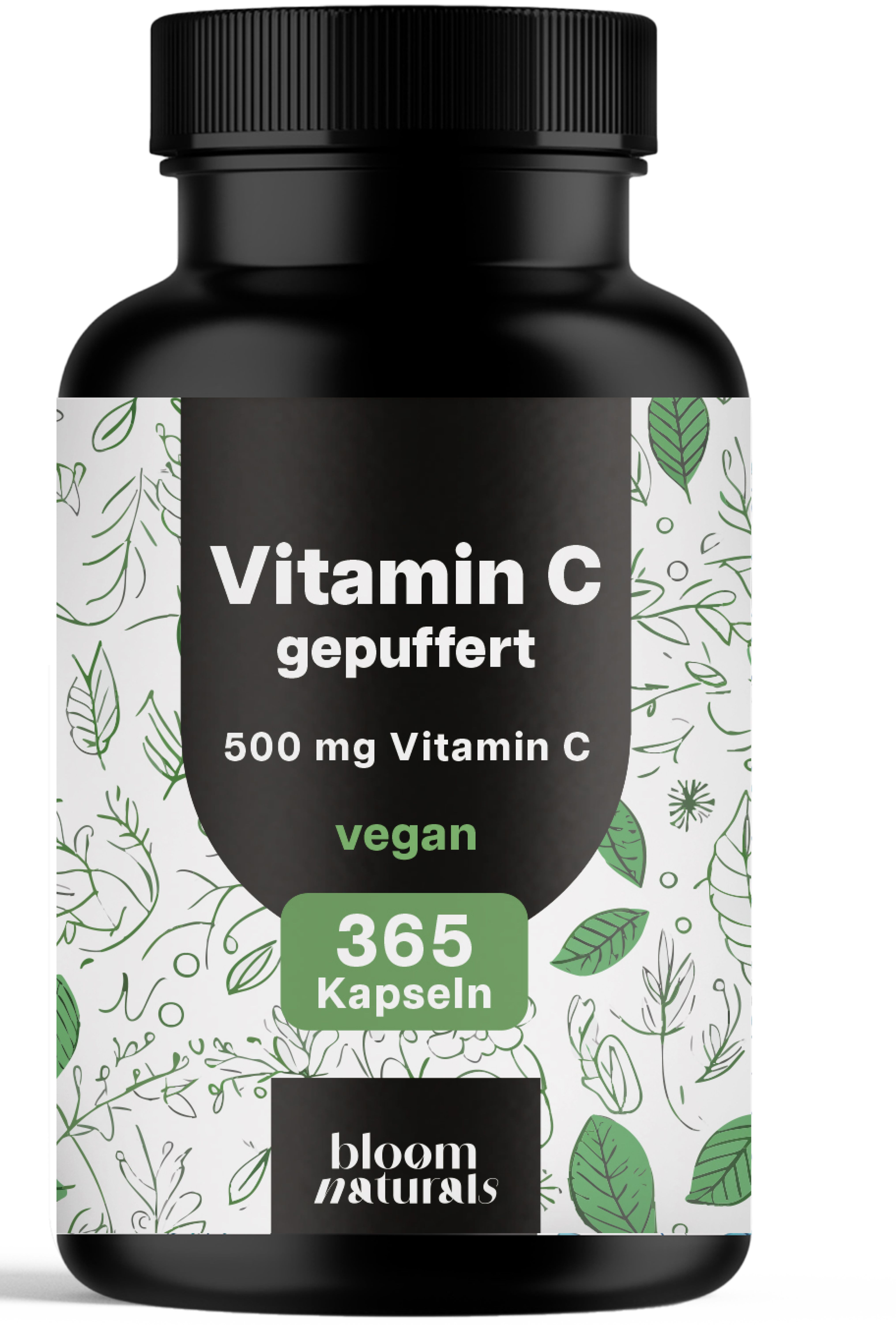 Vitamin C Gepuffert Hochdosiert - 365 Kapseln 500 mg pro Kapsel Bloom Naturals® 256 g