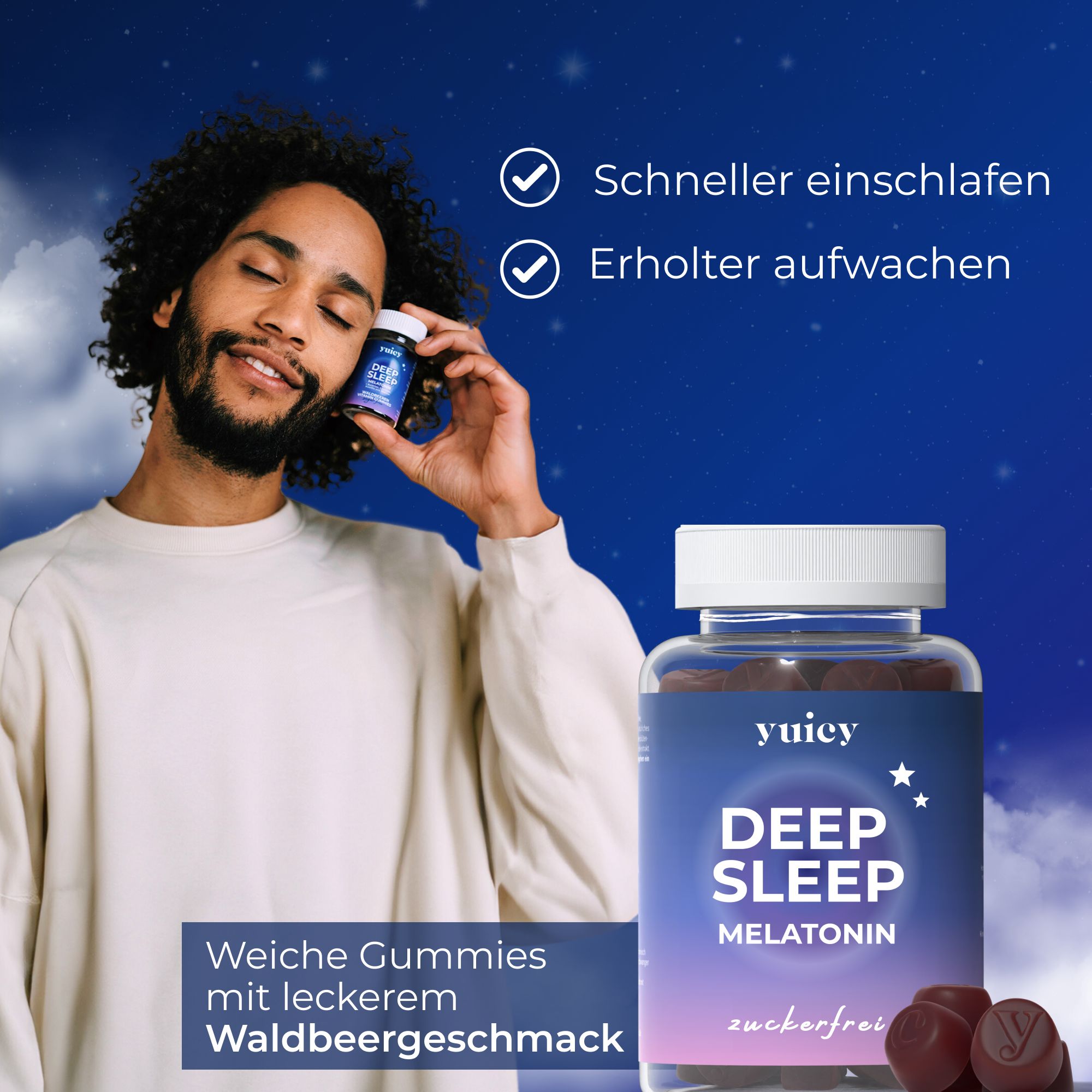 yuicy® Deep Sleep - Melatonin Einschlaf Gummies 60 St Fruchtgummi