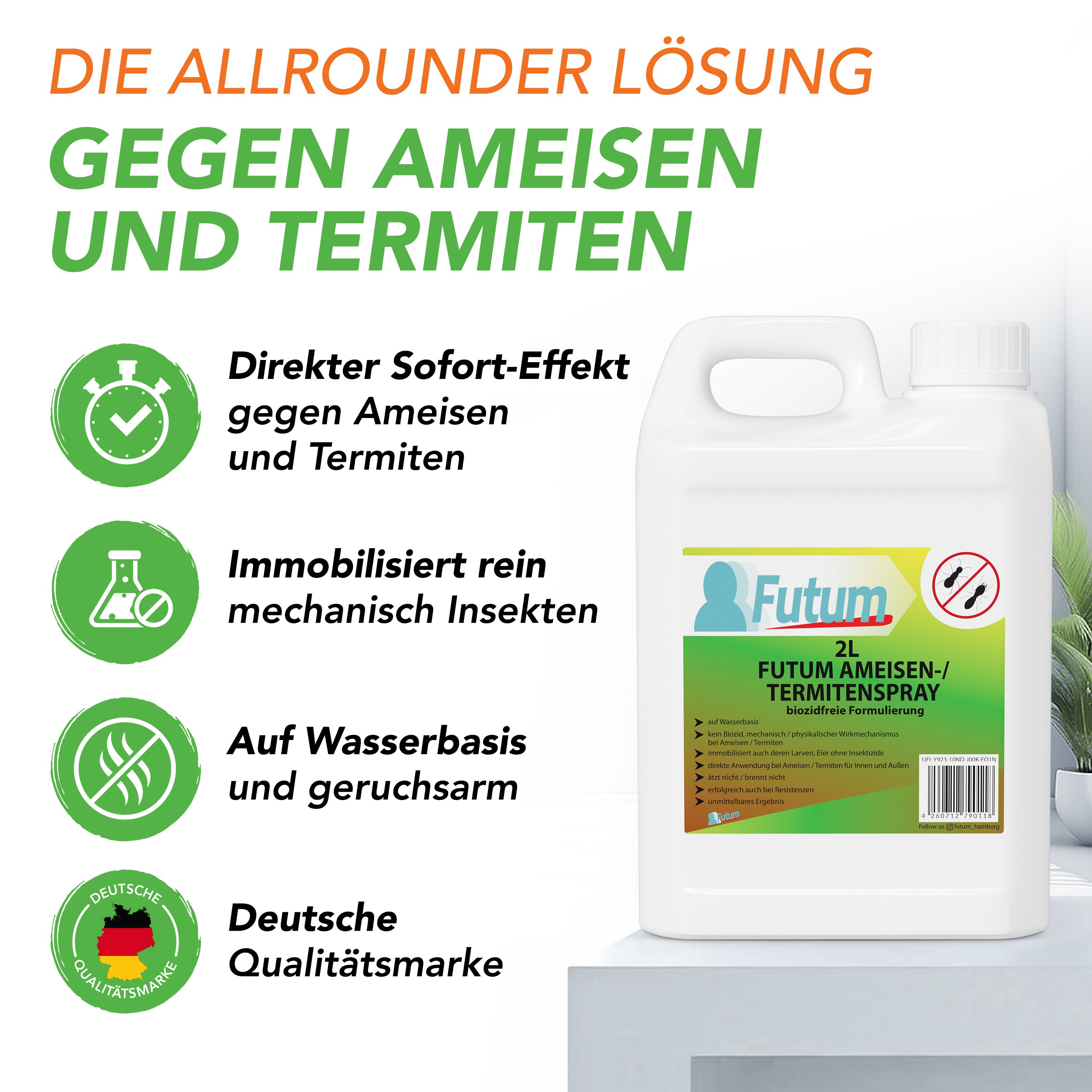 Futum 2L + 500ml Ameisen- / Termitenspray 2500 ml Spray