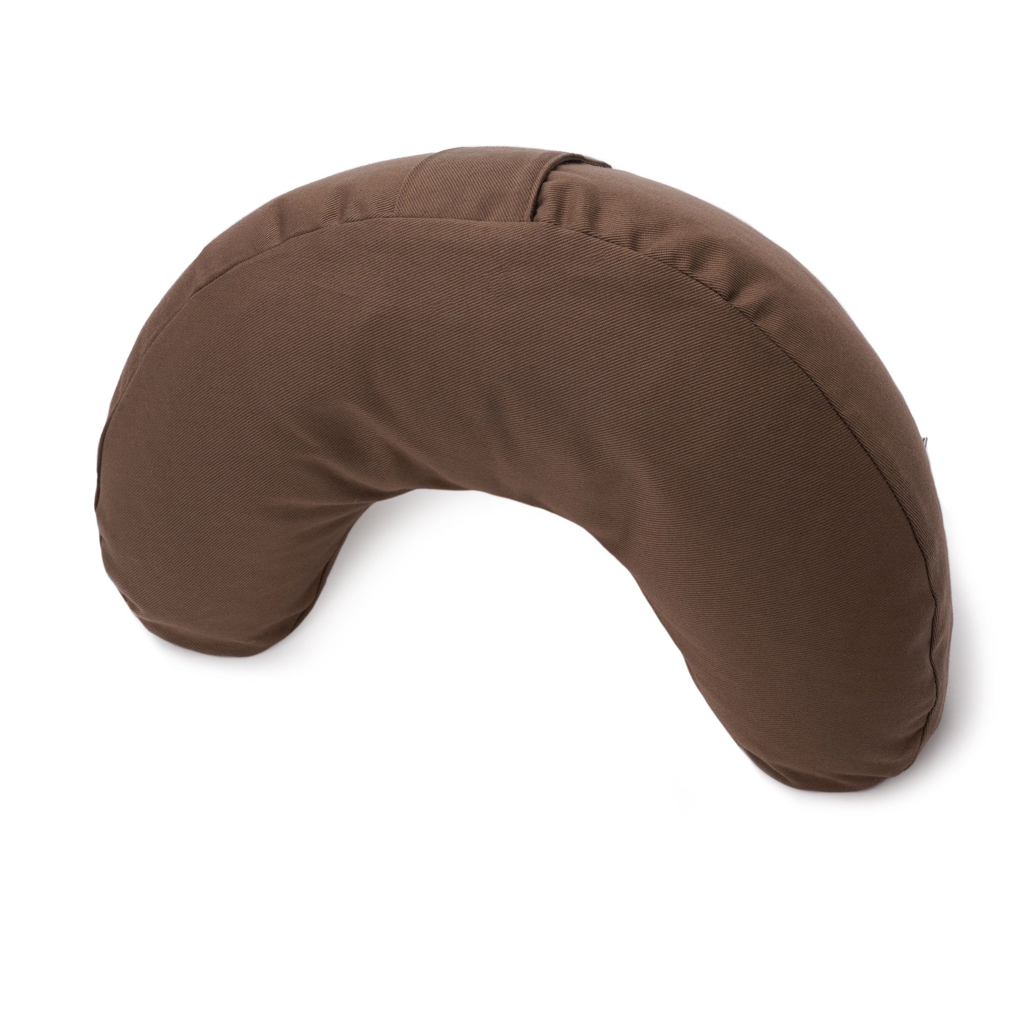 Brauner Yogabox Glückssitz® Mond Kissen, Rückansicht.