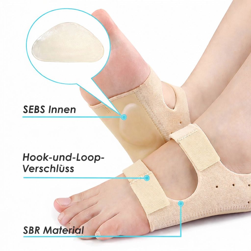 COOL-i Fersen & Fußgewölbe-Polster mit Klettverschluss,weiche SEBS-Dämpfung, verstellbar