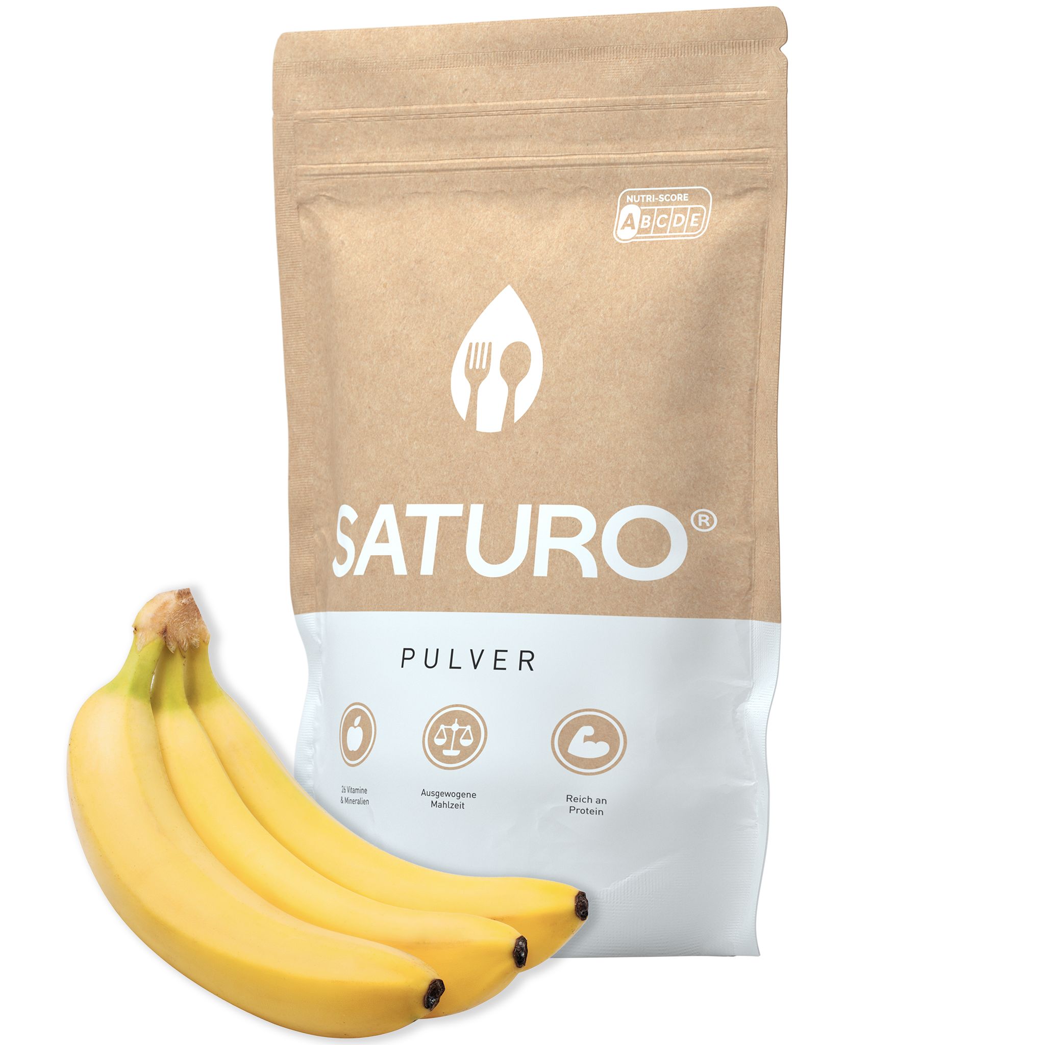 Saturo Trinkmahlzeit Banane | Vegane Trinknahrung| Astronautenkost mit Protein & Nährstoffen