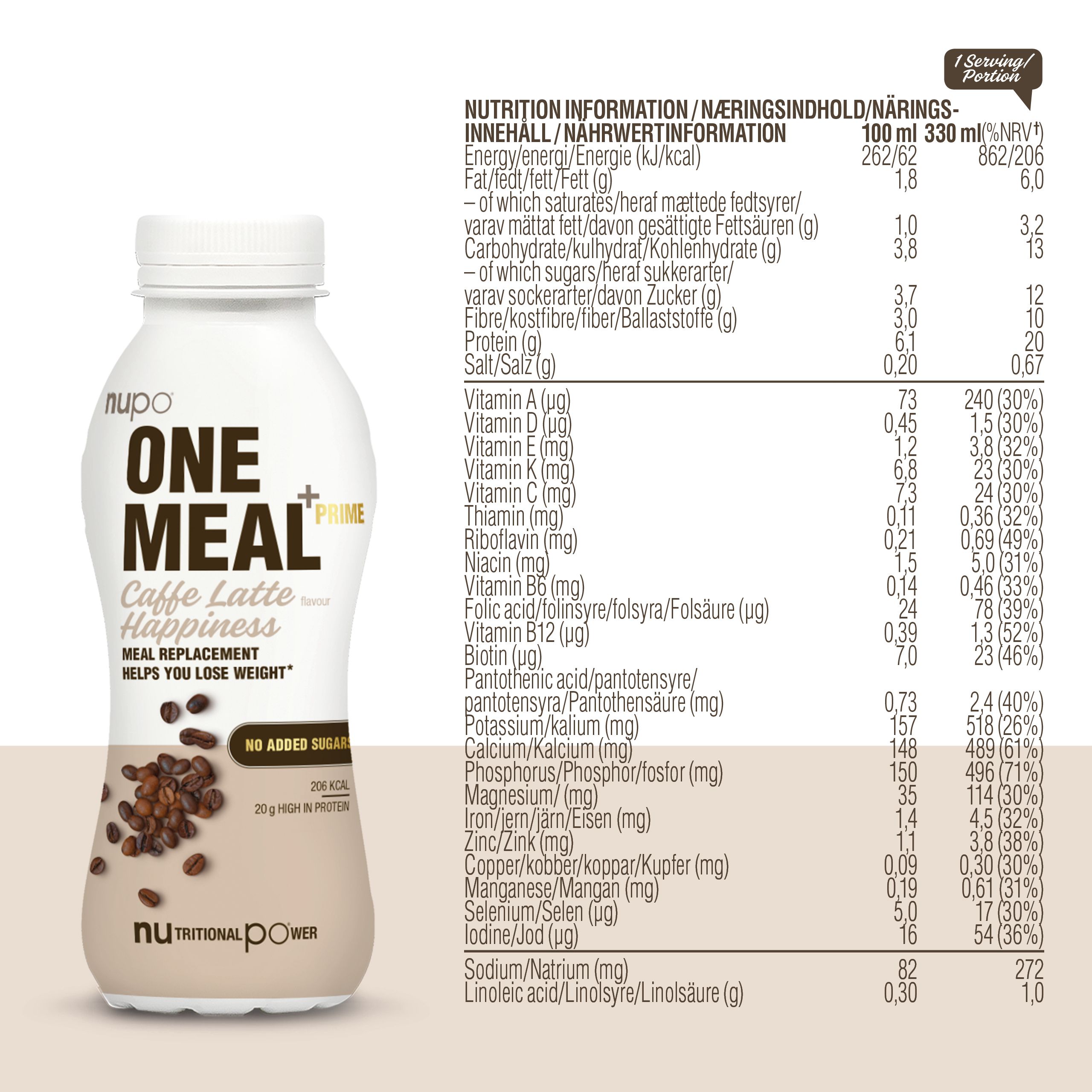 One Meal +Prime Shake Caffe Latte Happiness
