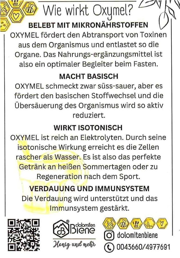 Oxymel Ingwer & Zitrone "Switchel" von Imkerei Dolomitenbiene