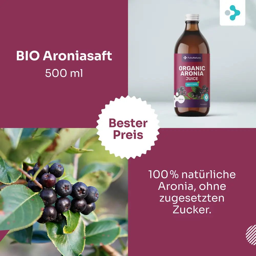 FutuNatura BIO Aroniasaft – 100 % Direktsaft