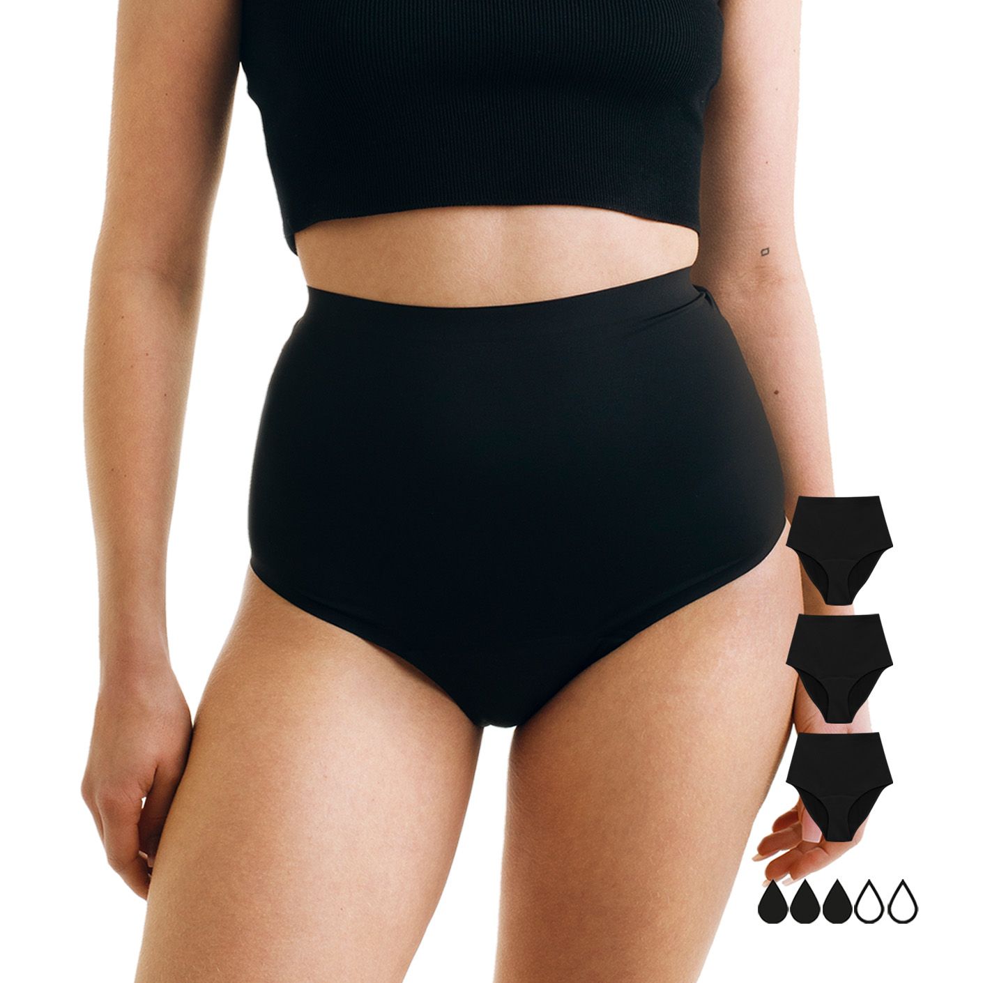 mymonthlys Periodenunterwäsche - 3er Set High Waist Periodenslip MARY mittel