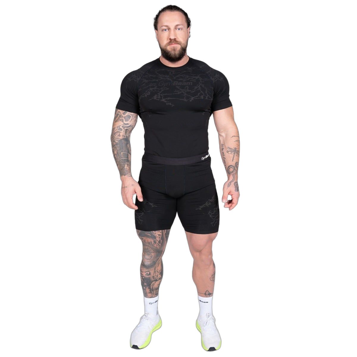 GymBeam T-Shirt Herren slim nahtlos in Schwarz