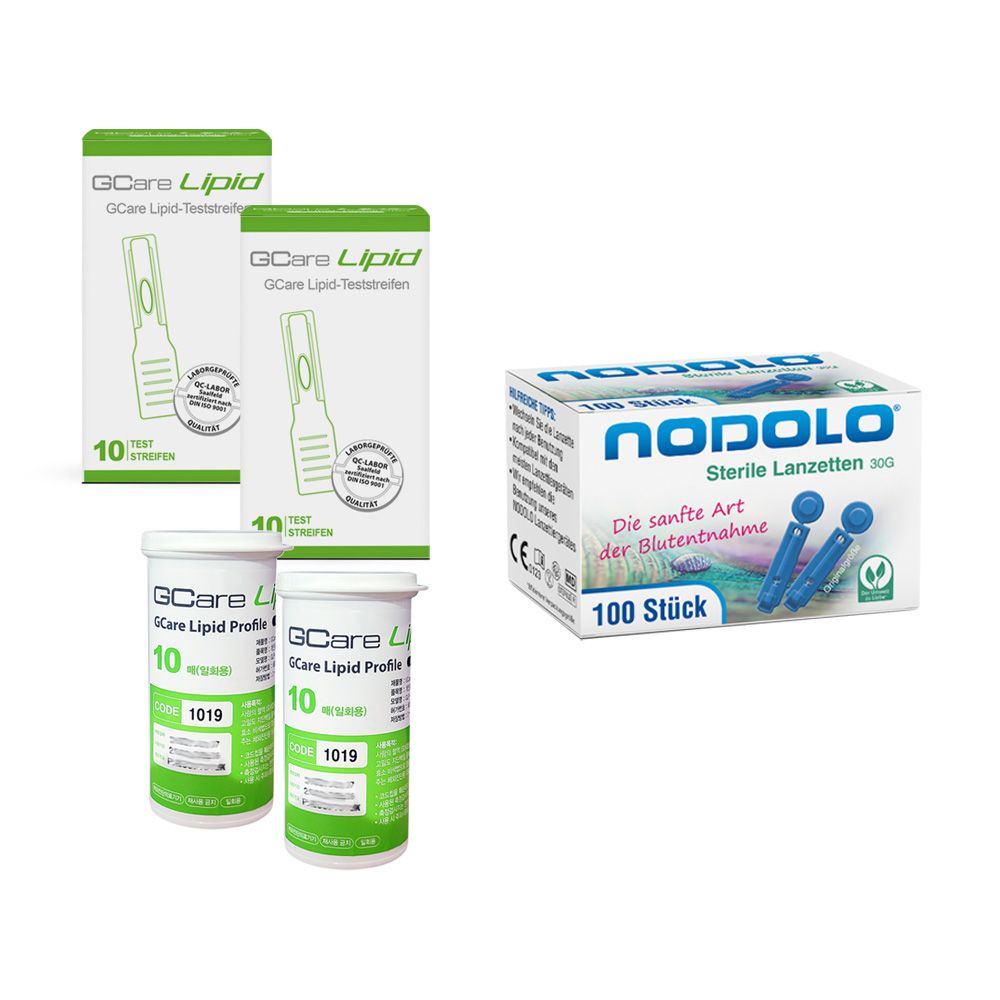 GCare Lipid-Gesamtcholesterin Teststreifen + Lanzetten