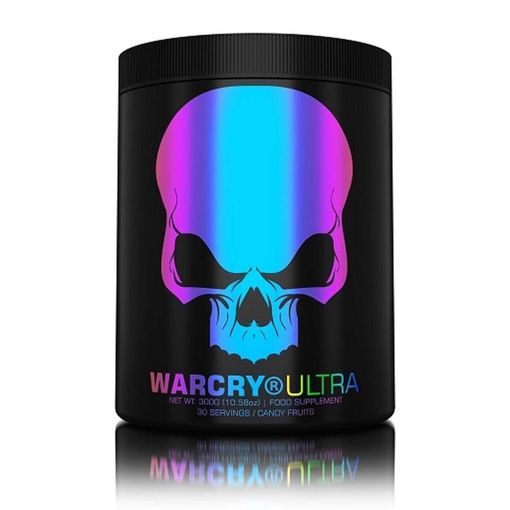 Schwarzer Behälter mit WARCRY ULTRA Schriftzug und einem bunten Totenkopf-Logo. Enthält 300g Pulver.