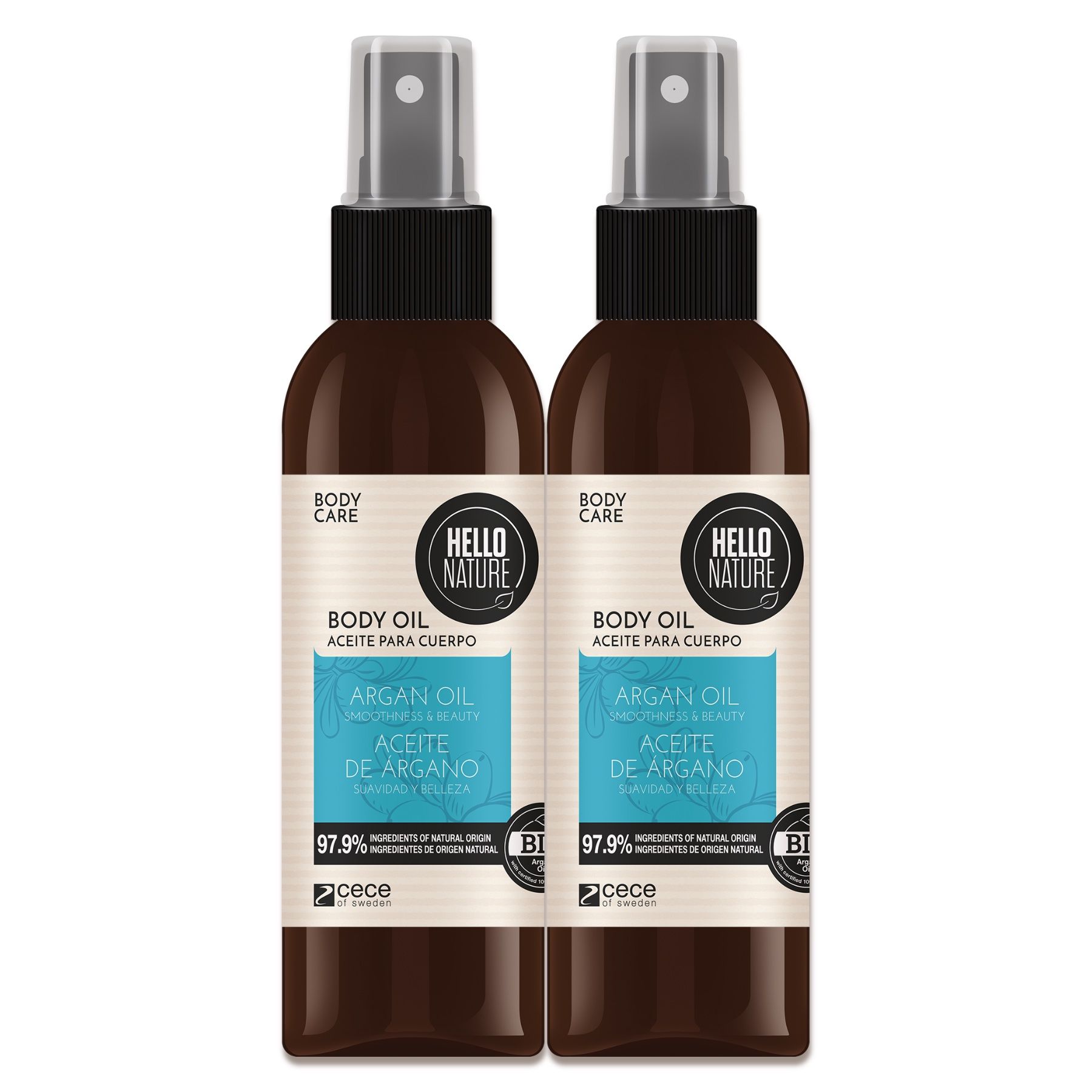 Hello Nature Körperöl mit Arganöl für Körperpflege 2x130 ml