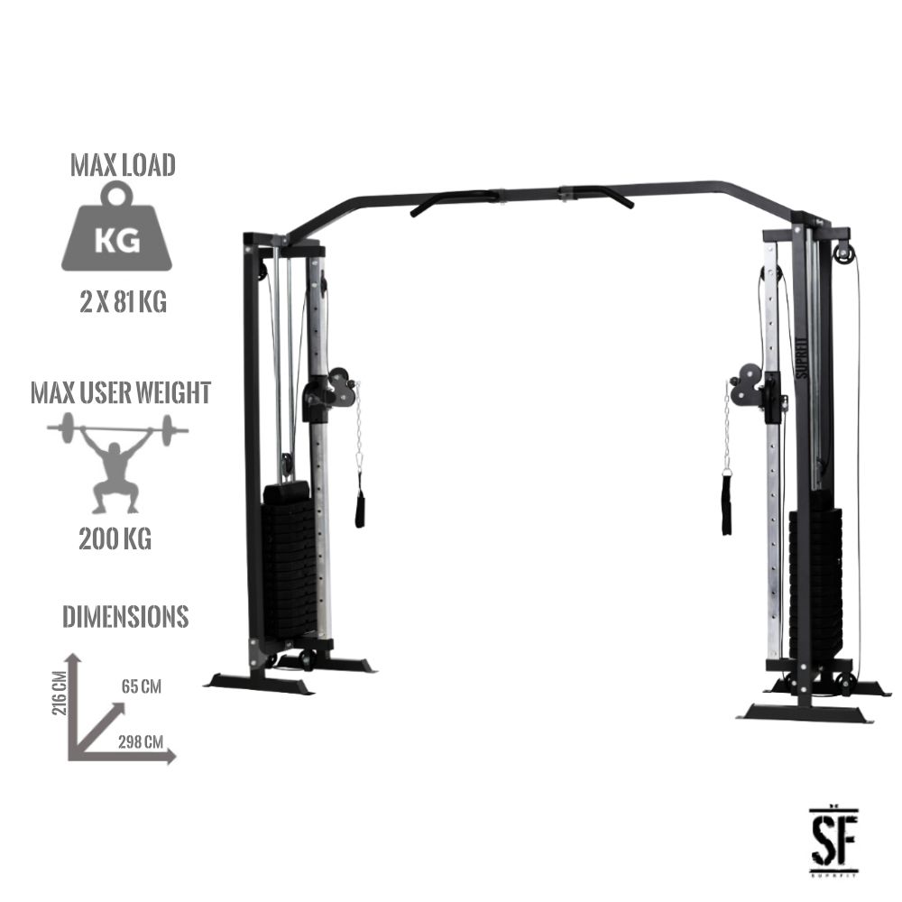 Supfit Hallador Kabelzugturm Schwarz