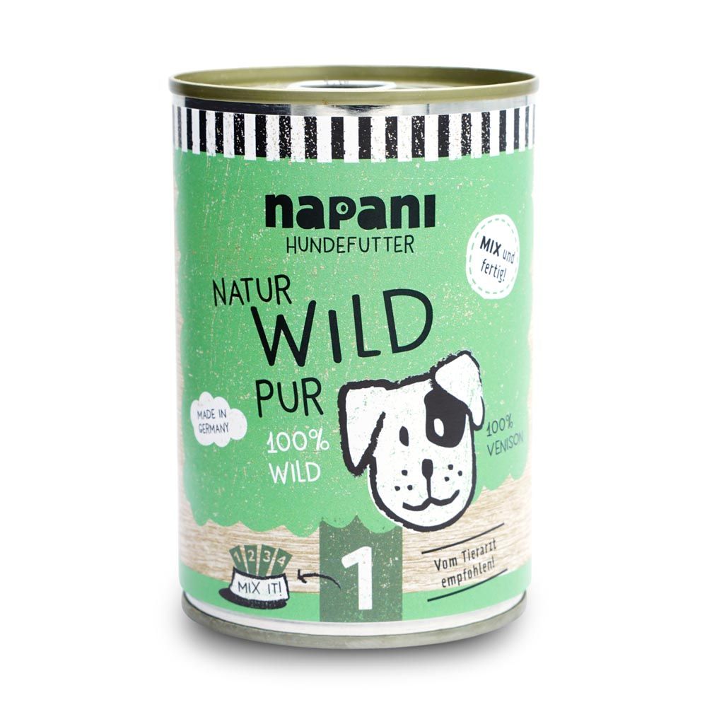 napani Dosenfutter für Hunde, Wild pur