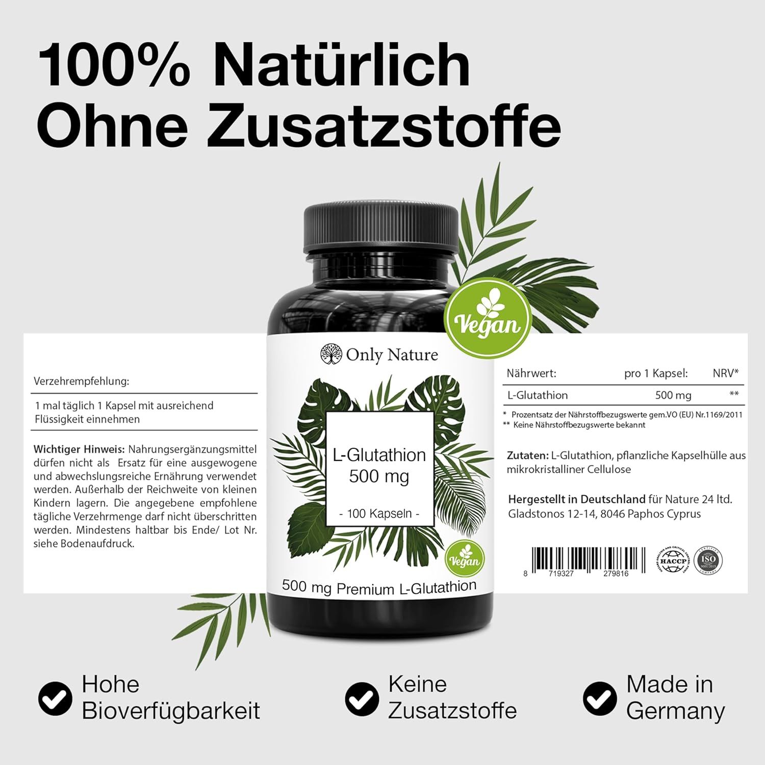 Only Nature L Glutathion Kapseln
