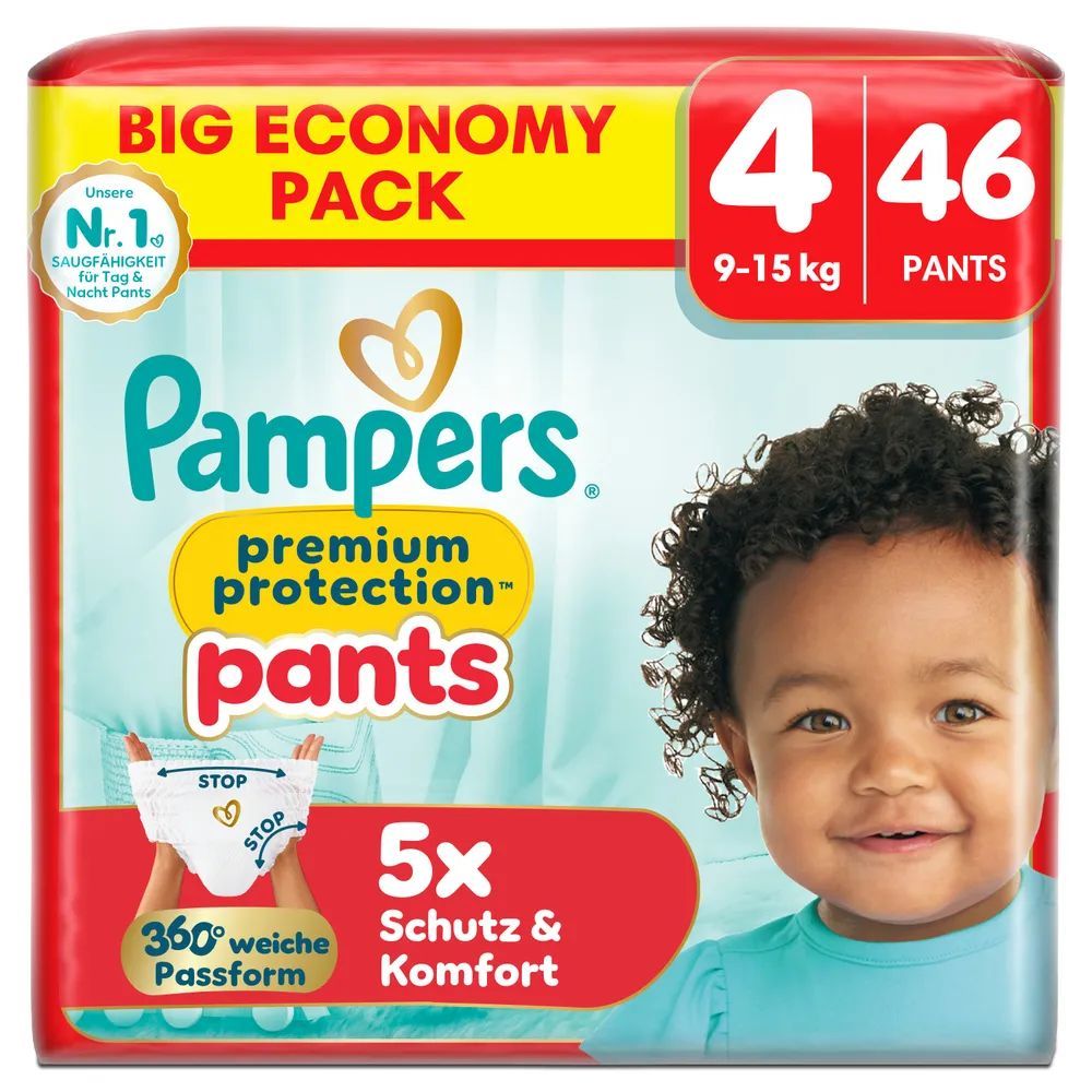 Pampers Premium Protection Pants Gr.4 Maxi 9-15kg Big Windeln Eco Pack 46 St