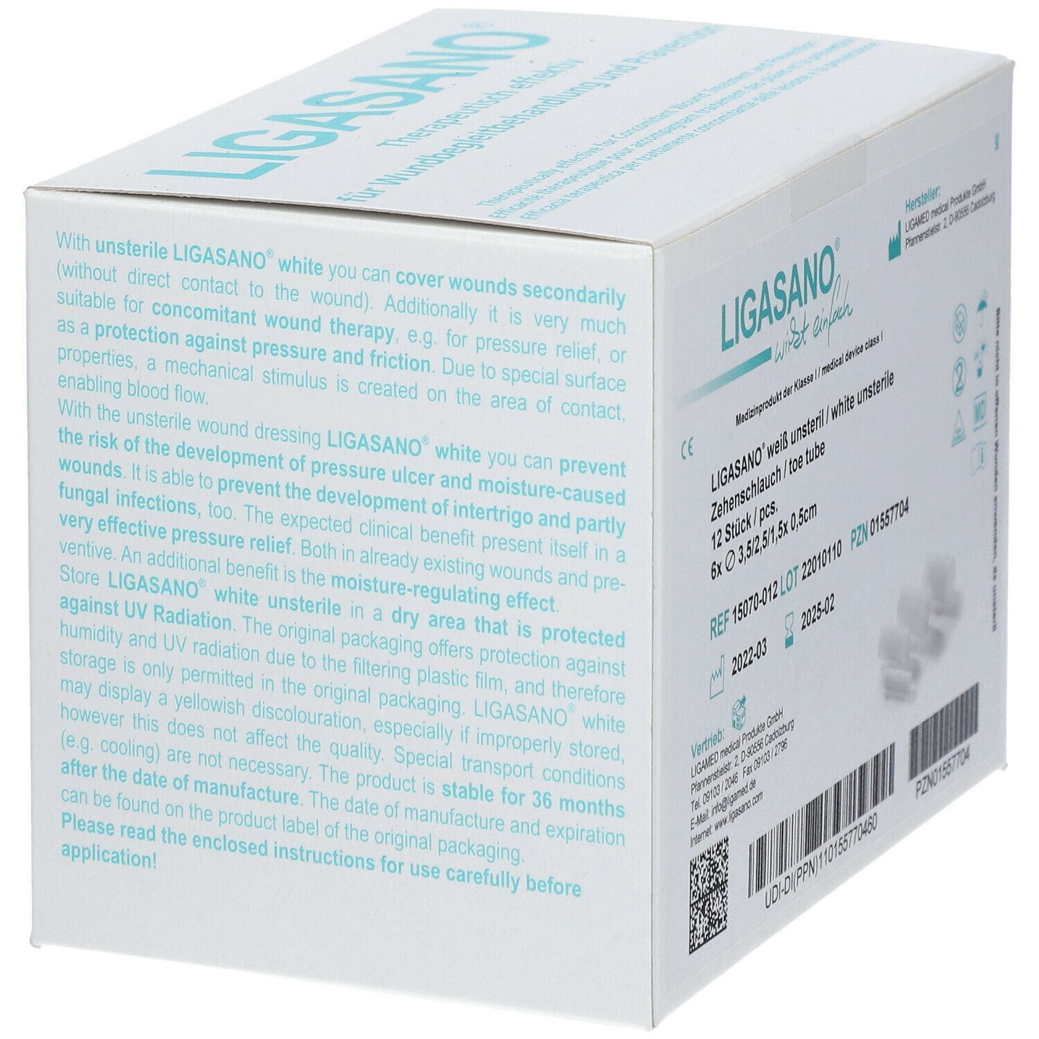 LIGASANO® weiß unsteril 6 x 3,5/2,5 x 0,5 cm