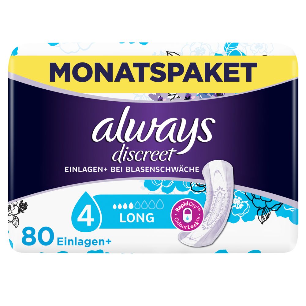 always - Inkontinenzeinlagen "Discreet Inkontinenz Long" Monatspack