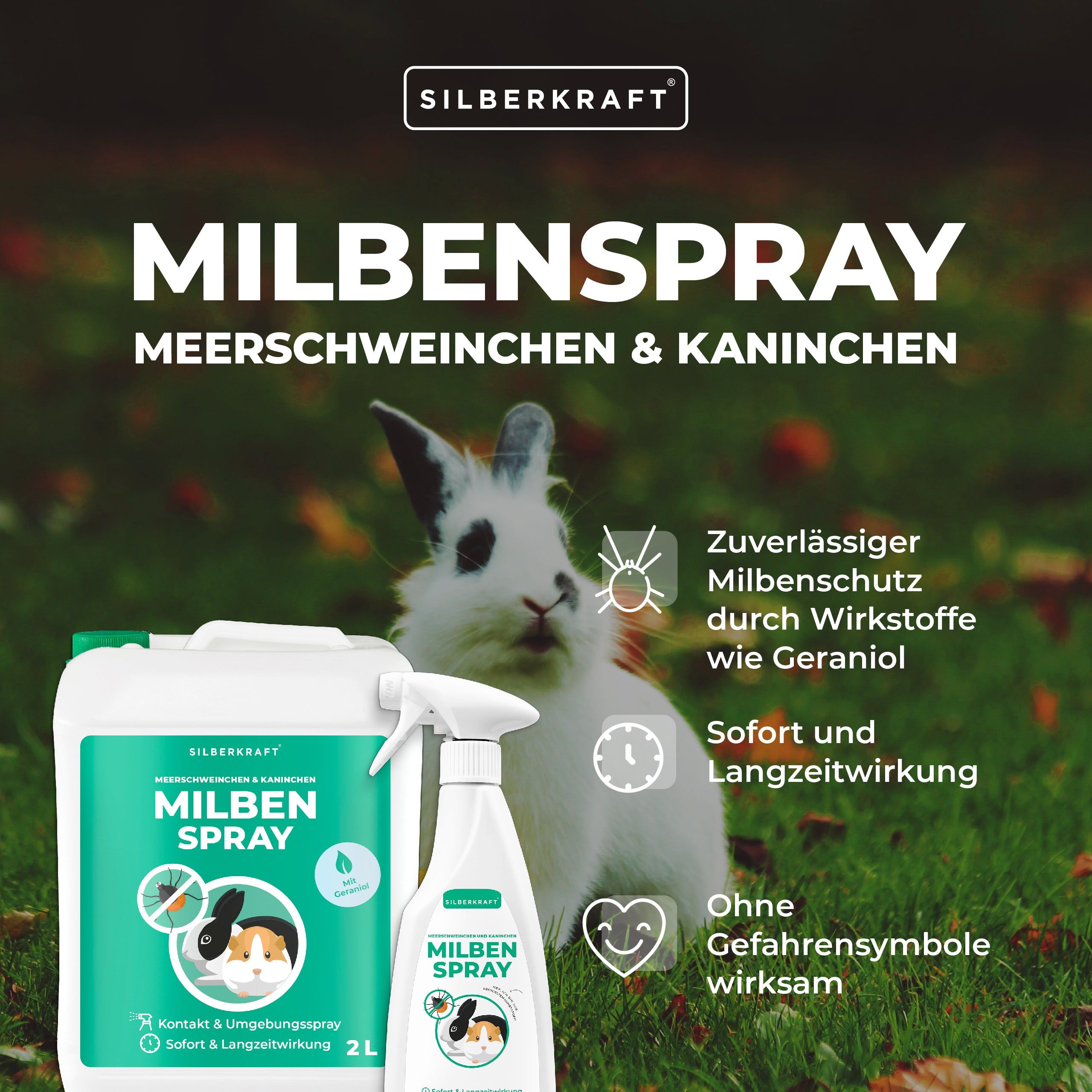 Silberkraft Milbenspray Meerschweinchen & Kaninchen 2500 ml Spray